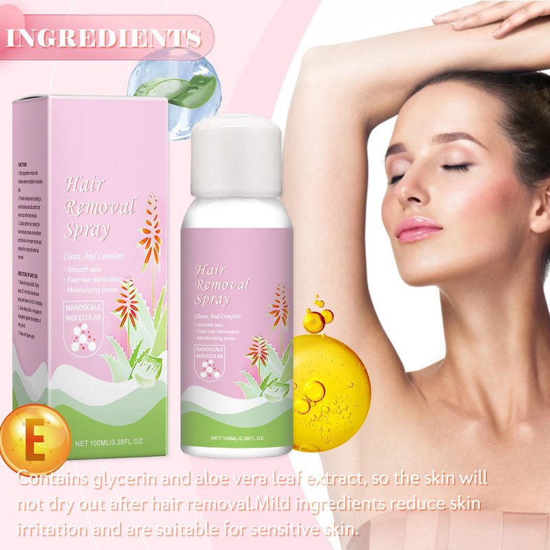 Hair Removal Spray for Body, Foam Hair Removal Cream for Women and Men, Sensitive Skin Hair Remover for Underarm, Arm, Back, Chest, Bikini, and Legs, Fast Acting & Easy to Use