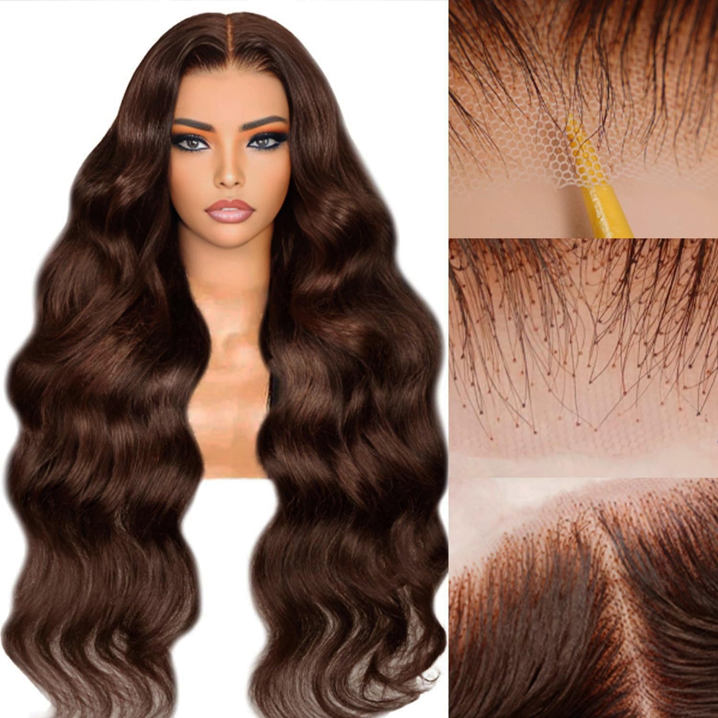 30 Inch Body Wave Lace Front Wig - Glueless Pre-Cut Highlight Ombre 1B/30 | 220% Density for Women