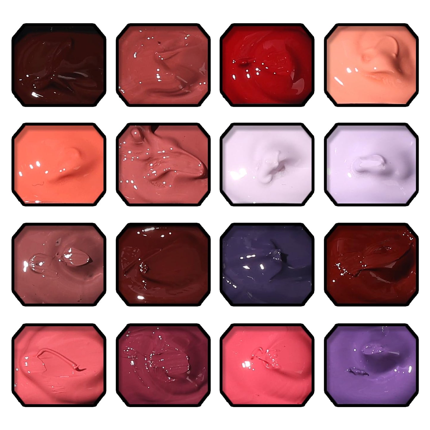 Karroy Sponge Pat Gel Nail Polish Palette, 16 Colors Blending Ombre Gel Polish Patting Gradient Painting Nails Art, No Wipe, UV/LED Cured (16 Colors F)