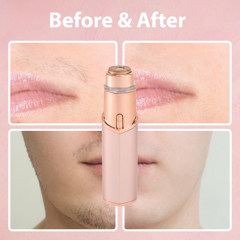 Rechargeable Facial Hair Remover for Women Painless Smooth Trimmer for Upper Lip, Chin & Face 18K Gold-Plated Floating Head USB-C Shaver