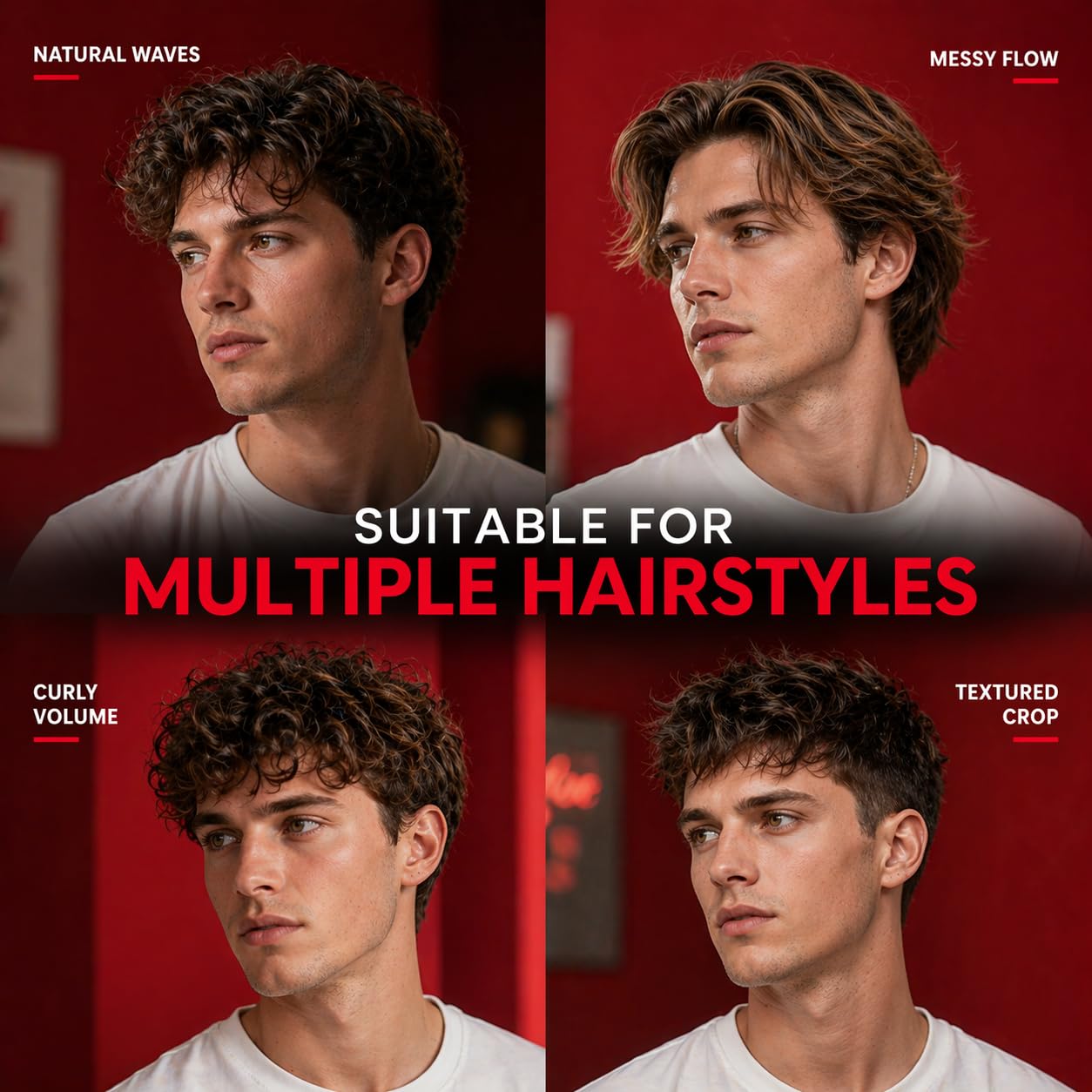 5-in-1 Texture Comb Set - Salon-Style Volumizing Hair Tool for Men & Women | Fluffy Texturizing Comb for Curly & Slick Back Hair