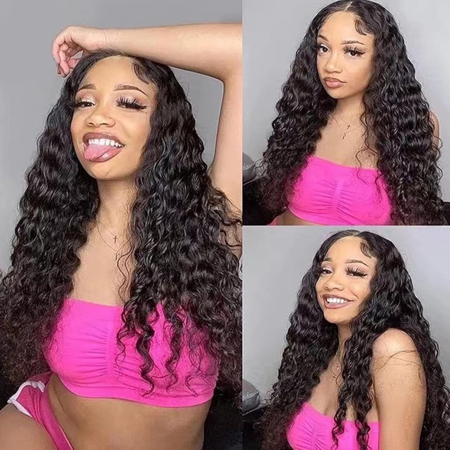 Deep Wave Lace Front Wigs - 250% Density Human Hair for Black Women | Brazilian Glueless Pre-Plucked with Baby Hair