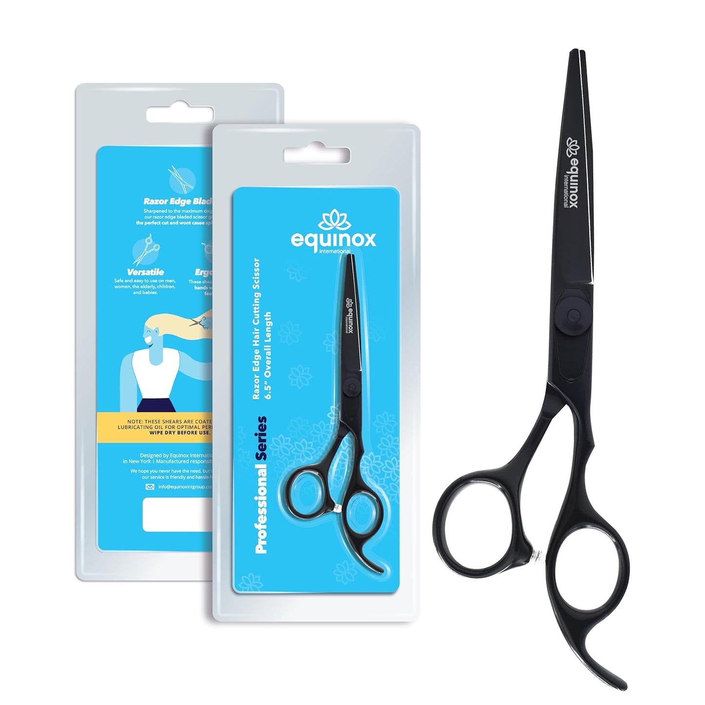 Barber Hair Cutting Scissors - Equinox Styling Shears, 6.0" Length | Professional Quality