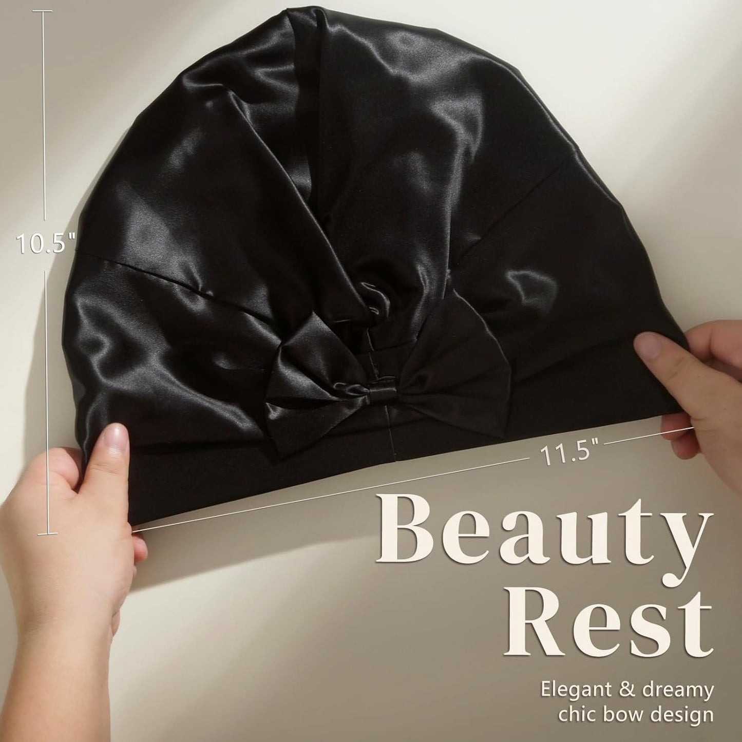 ZIMASILK 22 Momme Pure Mulberry Silk Bonnet - Adjustable Double-Layered Hair Protection | Anti-Frizz, Black