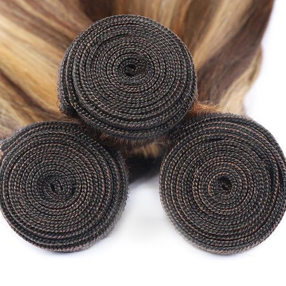 613 Bundles Human Hair Reddish Brown Straight Bundles 16 18 20 inch Two Tone 613 and #33 Bundle