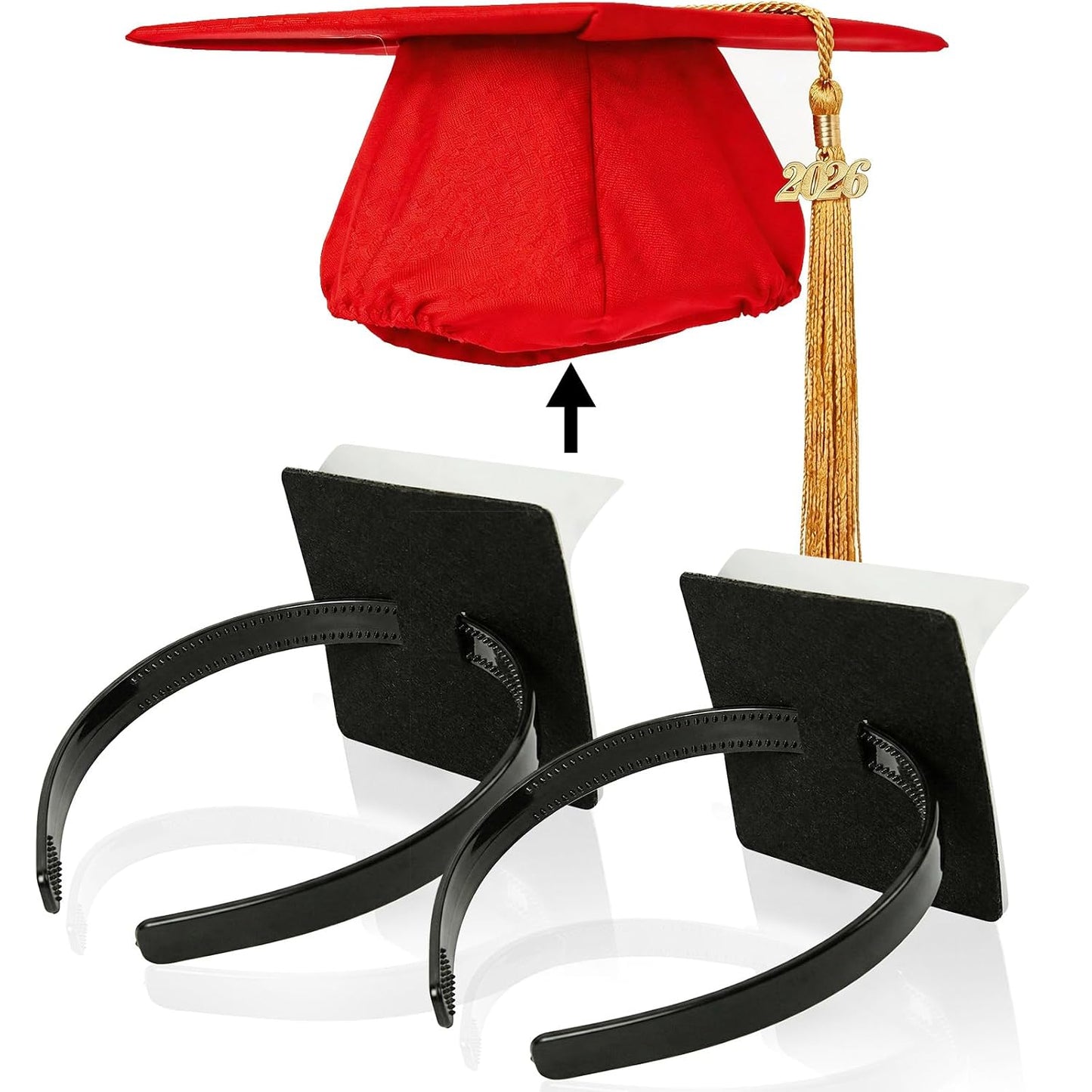 Graduation Cap Headband - Anti-Slip Insert for Secure Fit | Pack of 2, Clear