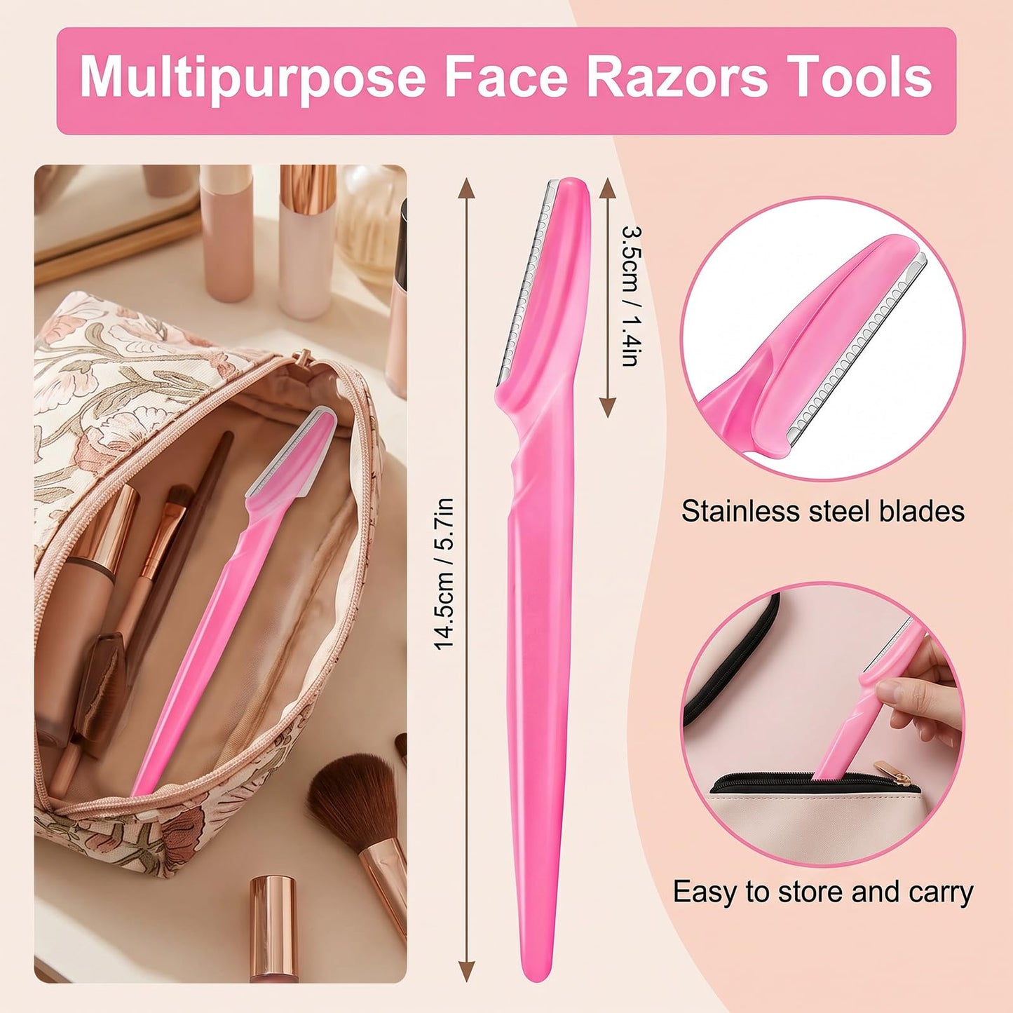 HFATMOS Eyebrow Razor, Face Razors for Women Men Multipurpose Exfoliating Face Shaver Facial Hair Removal Tools Eyebrow Trimmer with Protective Cover 21 Pcs
