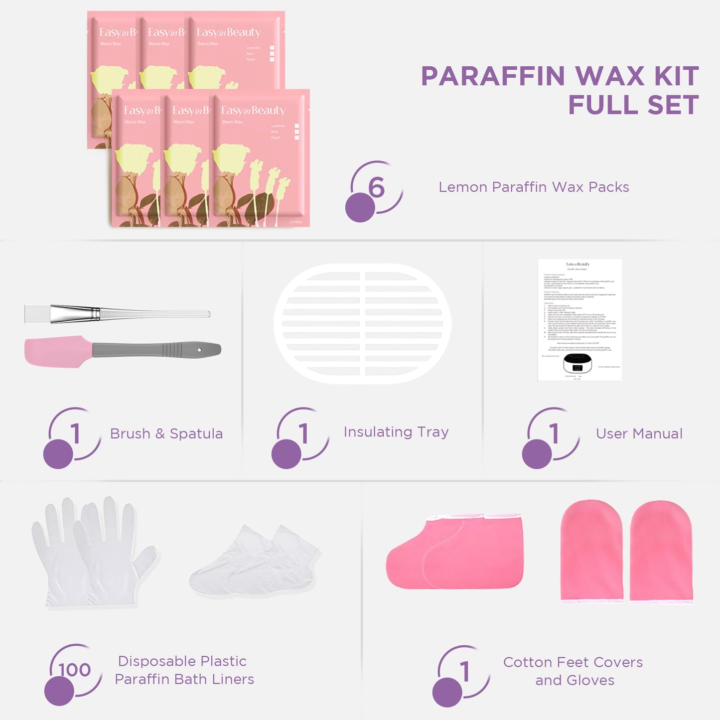 EASYINBEAUTY Paraffin Wax Machine for Hand and Feet with Paraffin Wax Kit
