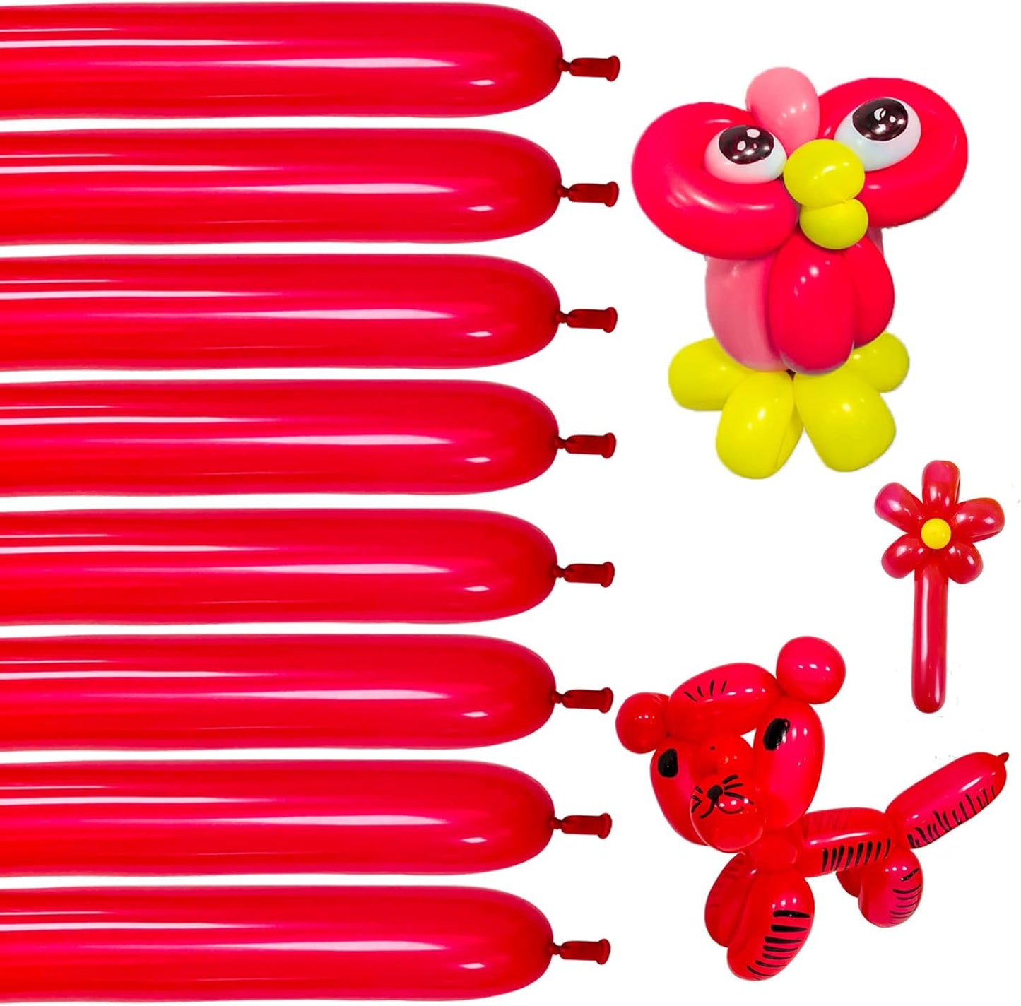 Clear 260 Balloons - Premium Long Skinny Latex Balloons for Animal Creations | 100 Pcs for Kids' Parties
