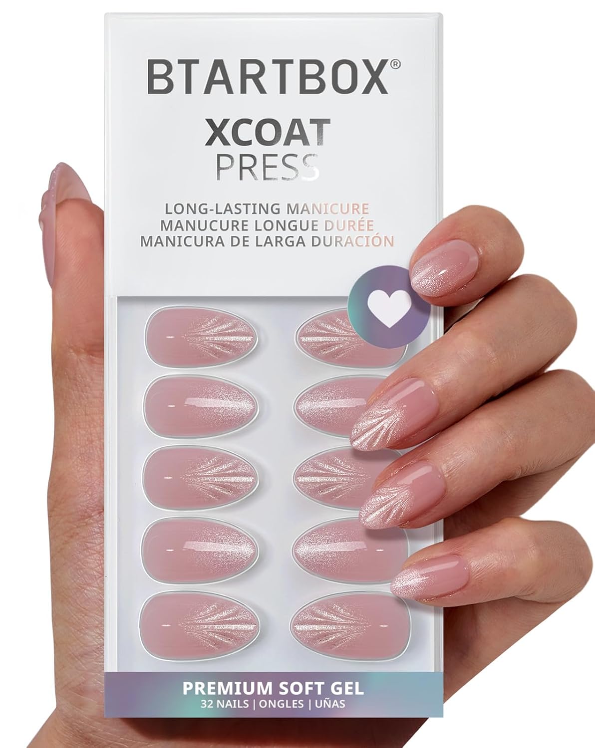 French Tip Press On Nails - Isle Plumeria | Easy-Apply Flower Short Square Design, 32 Nails in 16 Sizes