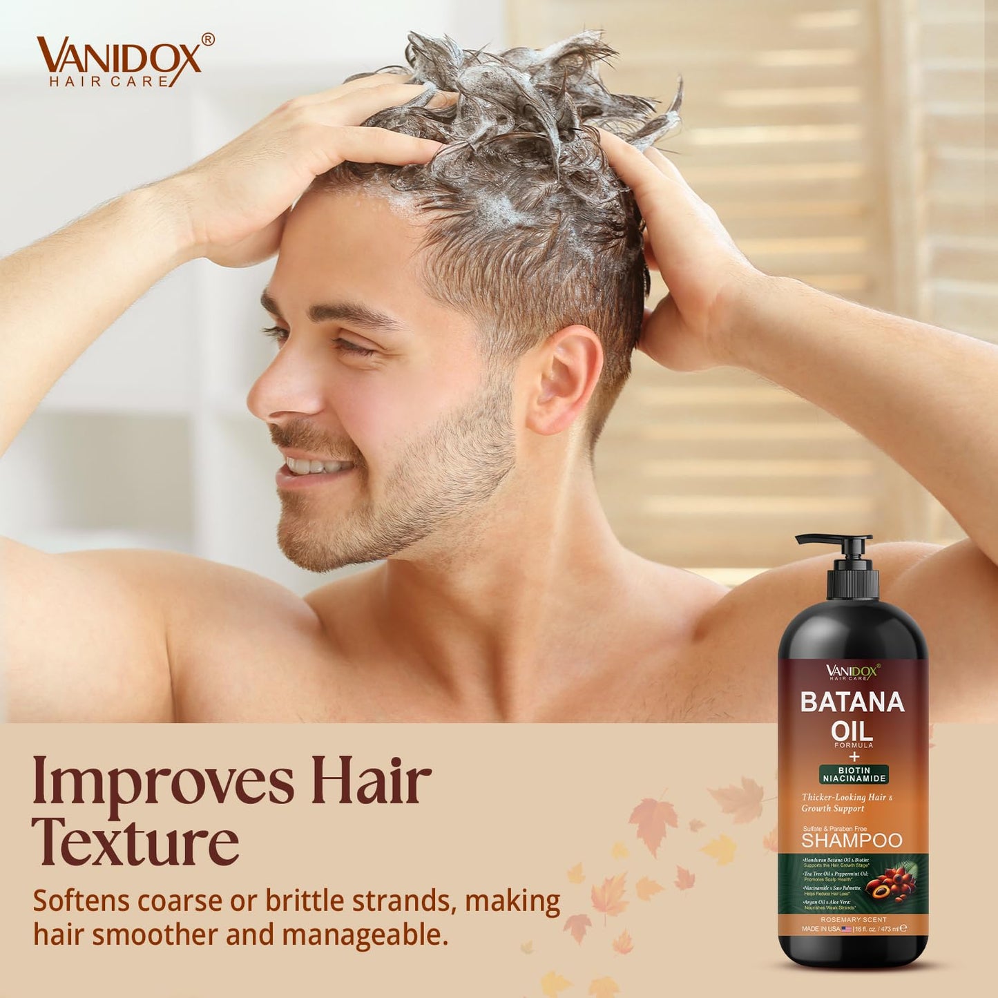 VANIDOX Batana Oil Shampoo, 16 fl oz