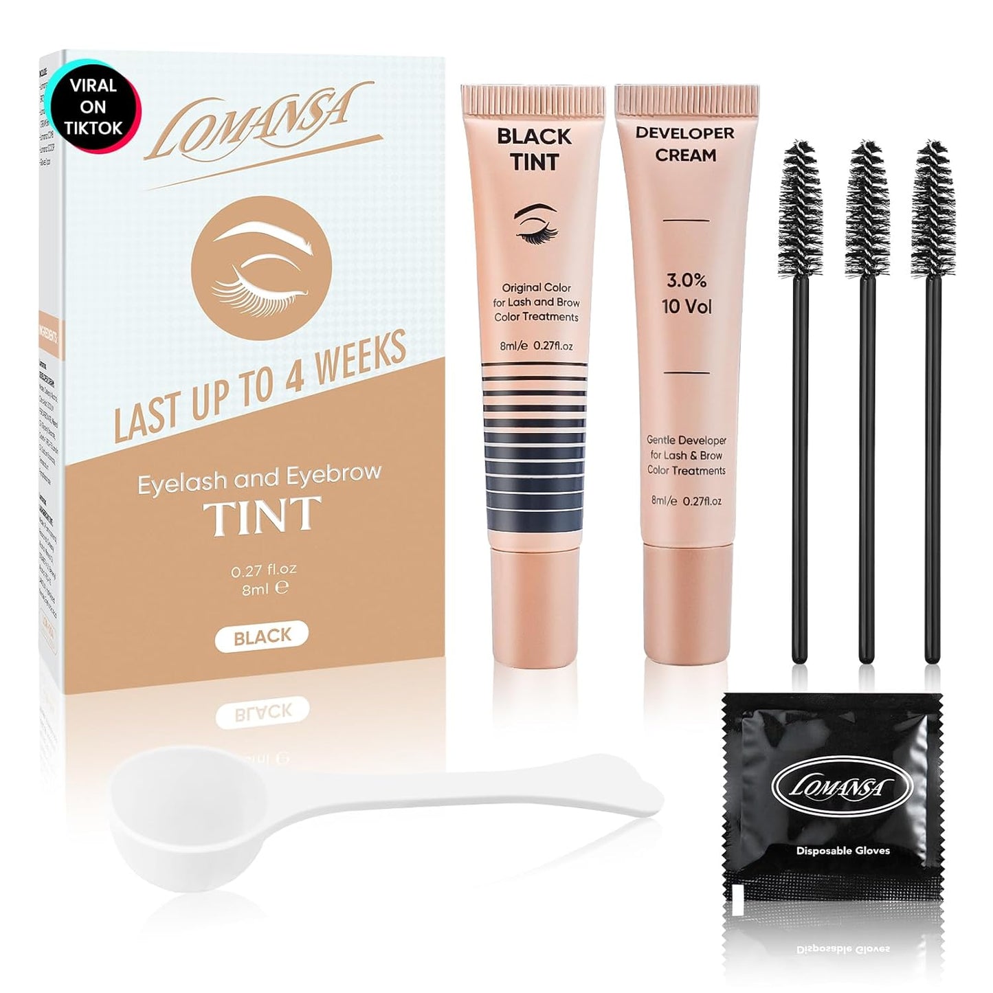 Instant Black Eyelash Color Kit - Easy Application for Natural Results | 8ml for Beginners & Salons