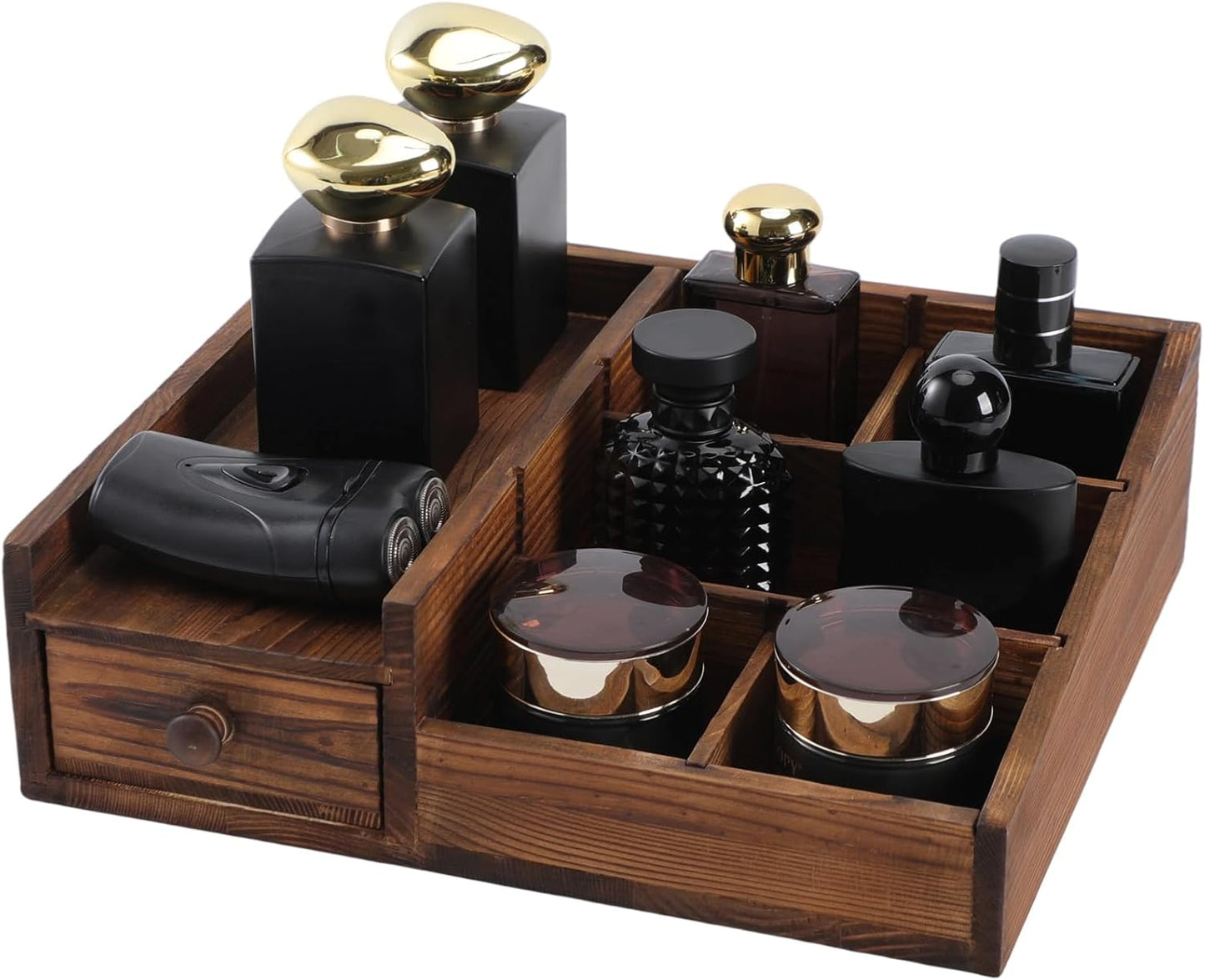 Cologne Organizer for Men - Stylish Perfume Stand with Elegant Design | Bathroom Countertop Decor