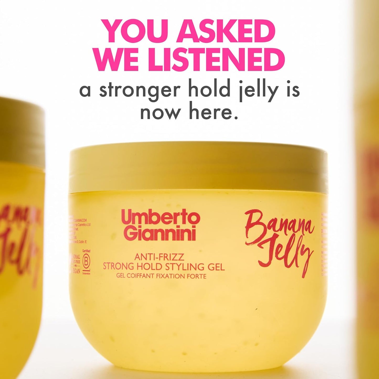 Umberto Giannini Banana Jelly Styling Gel - Strong Hold Curl & Slick Back Gel for Curly Hair | Anti-Frizz, Vegan, 200ml