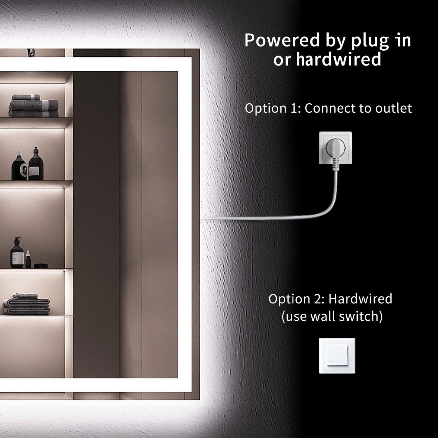 LOAAO 24"X32" LED Bathroom Mirror with Lights