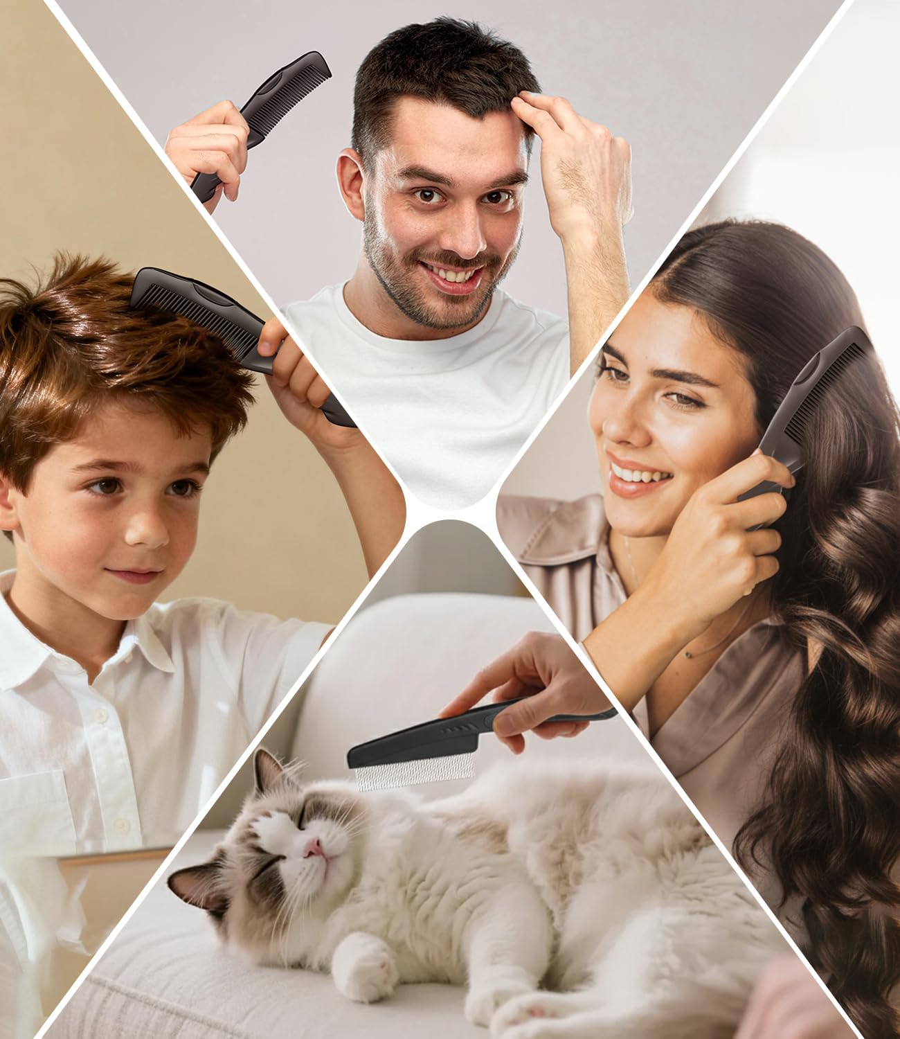 Dandruff Comb 2PC Upgraded Fine Tooth Scalp Detox Comb Lice for Women, Men & Kids Scalp Detoxing, Sweep & Massage Hair Brush Tool with Elegant Box for Hair Care (Brown)