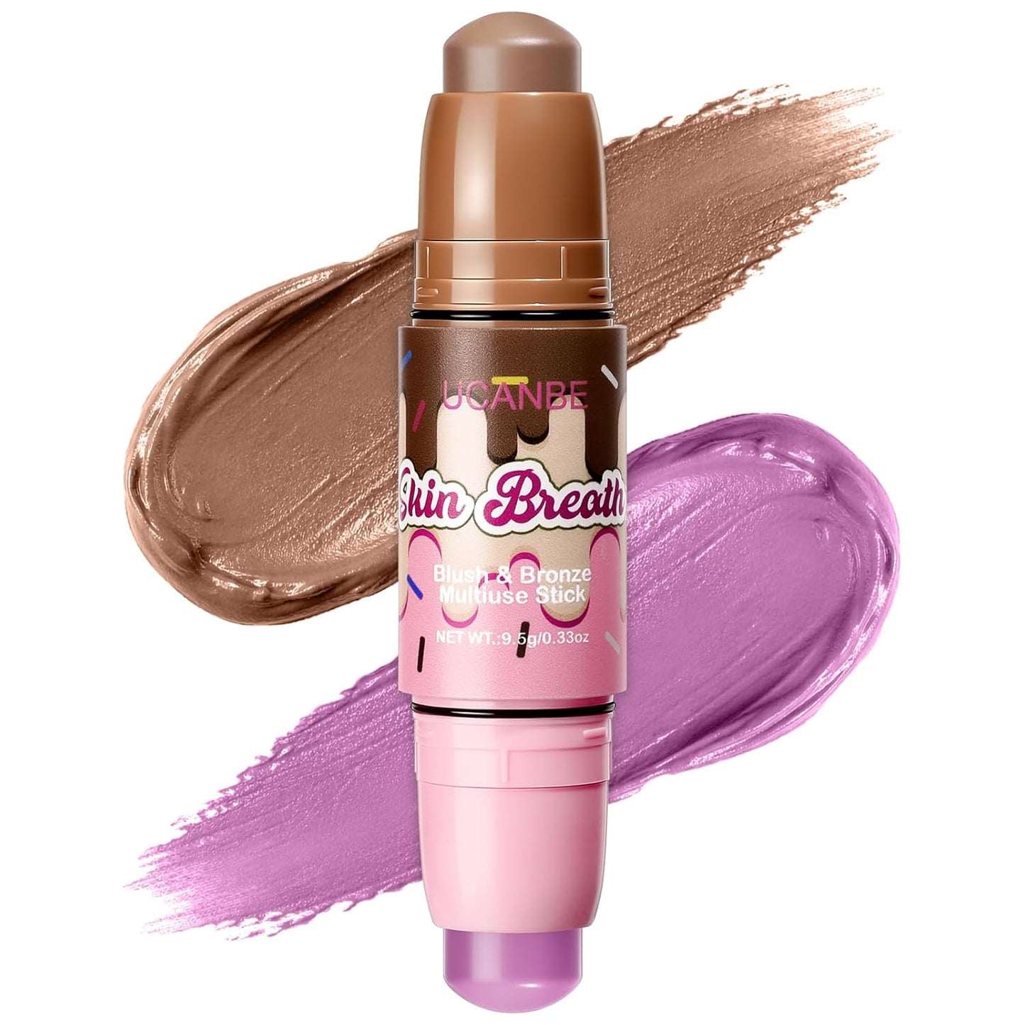 UCANBE Blush & Bronzer Stick - 2-in-1 Cream Makeup for Natural Glow | Travel-Friendly, 04 Blooming Rose