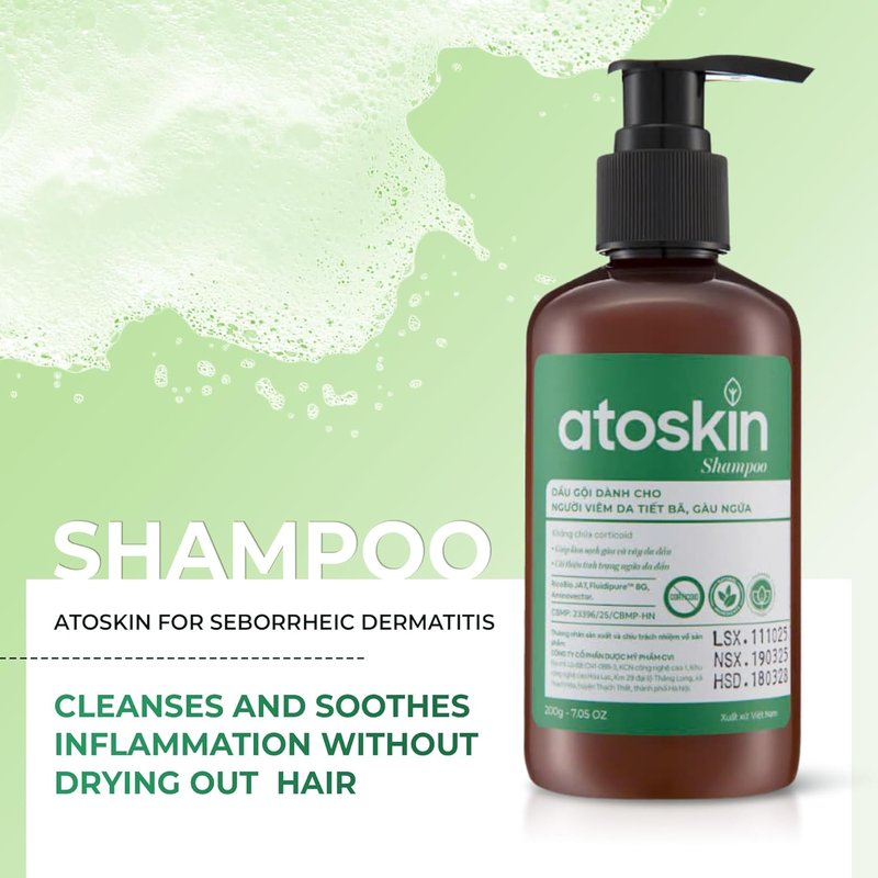 Atoskin Shampoo for Seborrheic Dermatitis - Reduces Oil & Enhances Scalp Comfort | 6.8 oz