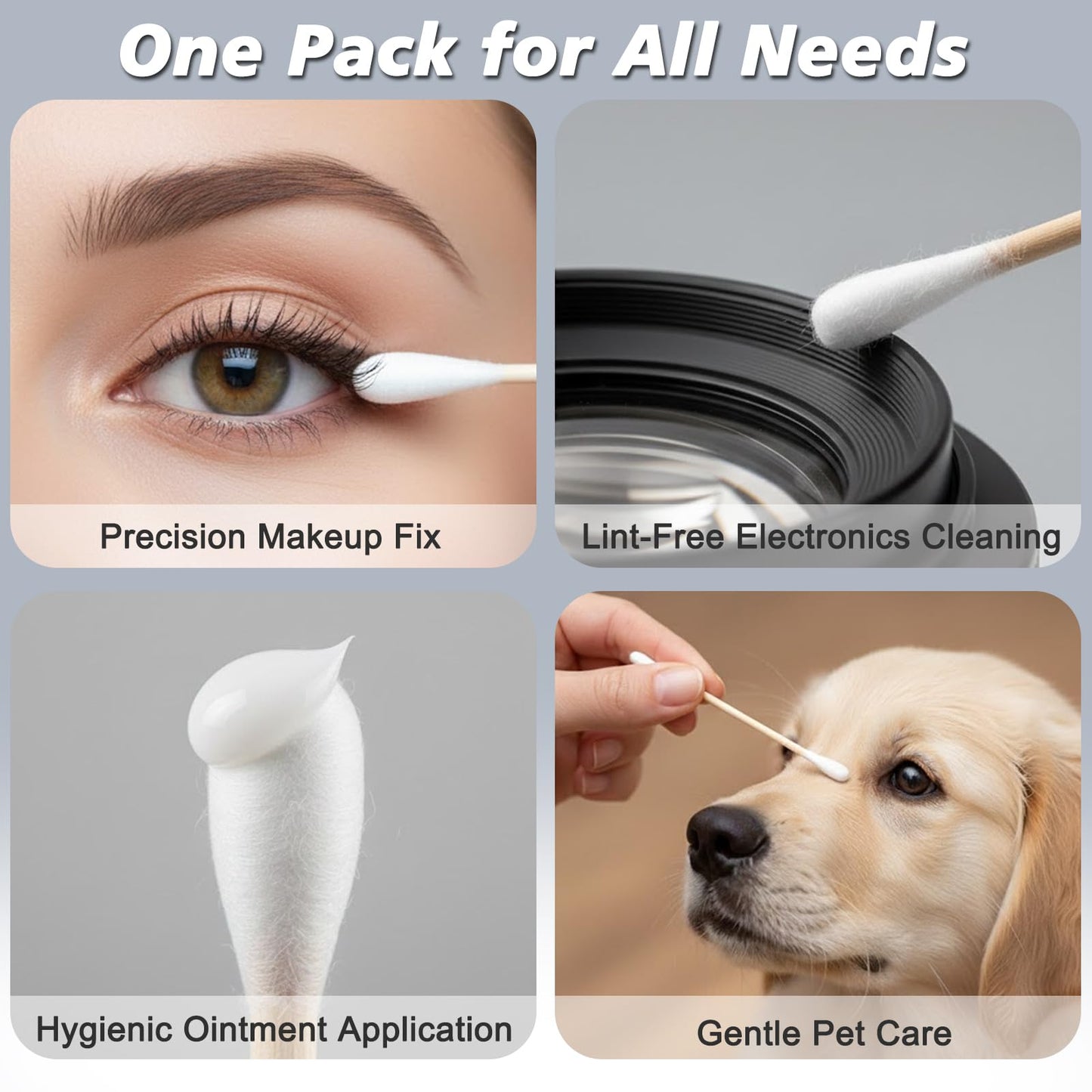 Meanhoo Travel Size Cotton Swabs, 1000 Count (200 Packs of 5), Individually Wrapped Disposable Double Round Tips Soft Cotton Buds for Ear Cleaning, Makeup and Hygiene