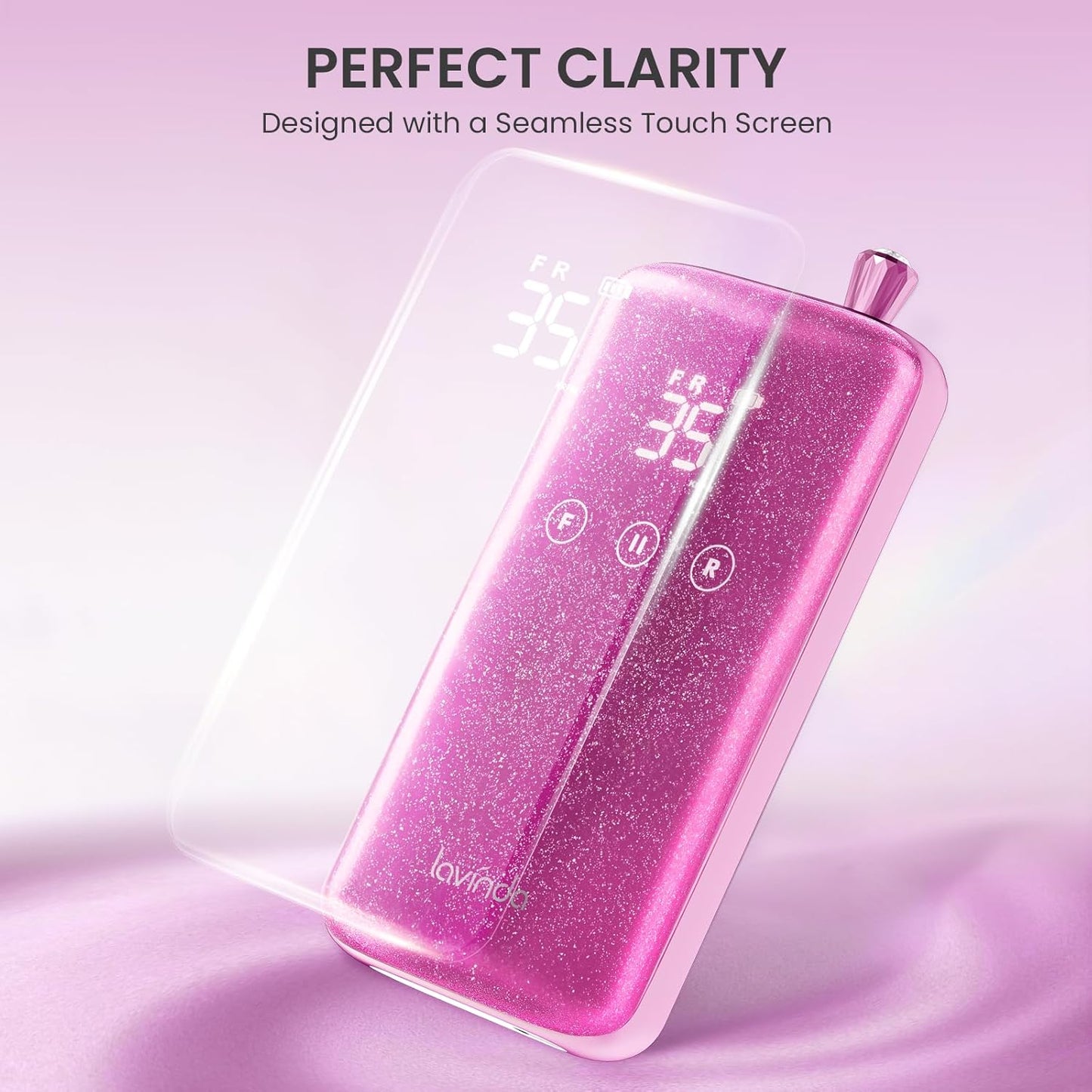 Professional Nail Drill - 35,000 RPM Rechargeable Electric Nail File with Cordless Motor & 8-Piece Bits Set | Sparkling Pink