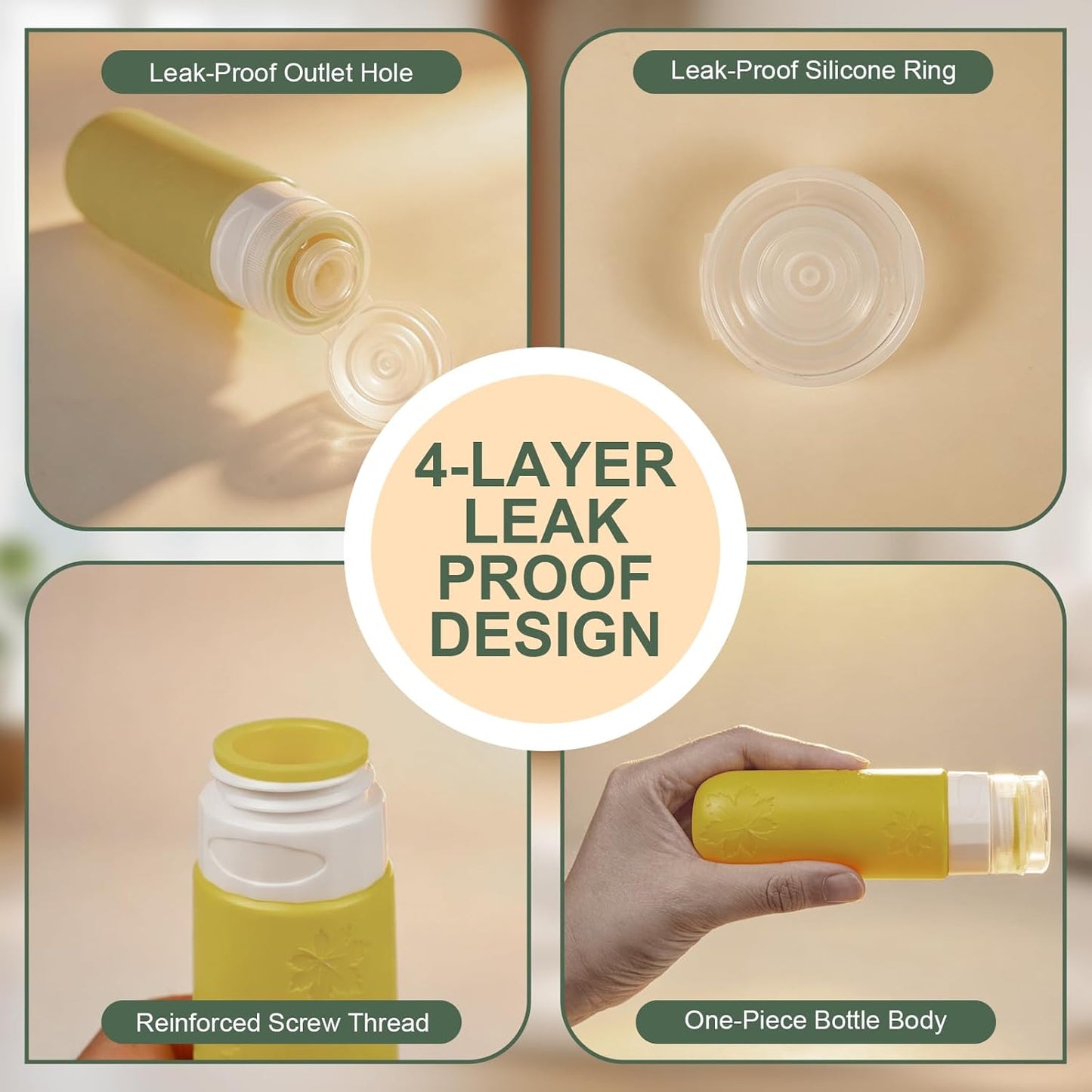 Travel Bottles for Toiletries - 16 Pack Silicone TSA Approved | Leak Proof 3oz Refillable Containers for Shampoo & Conditioner