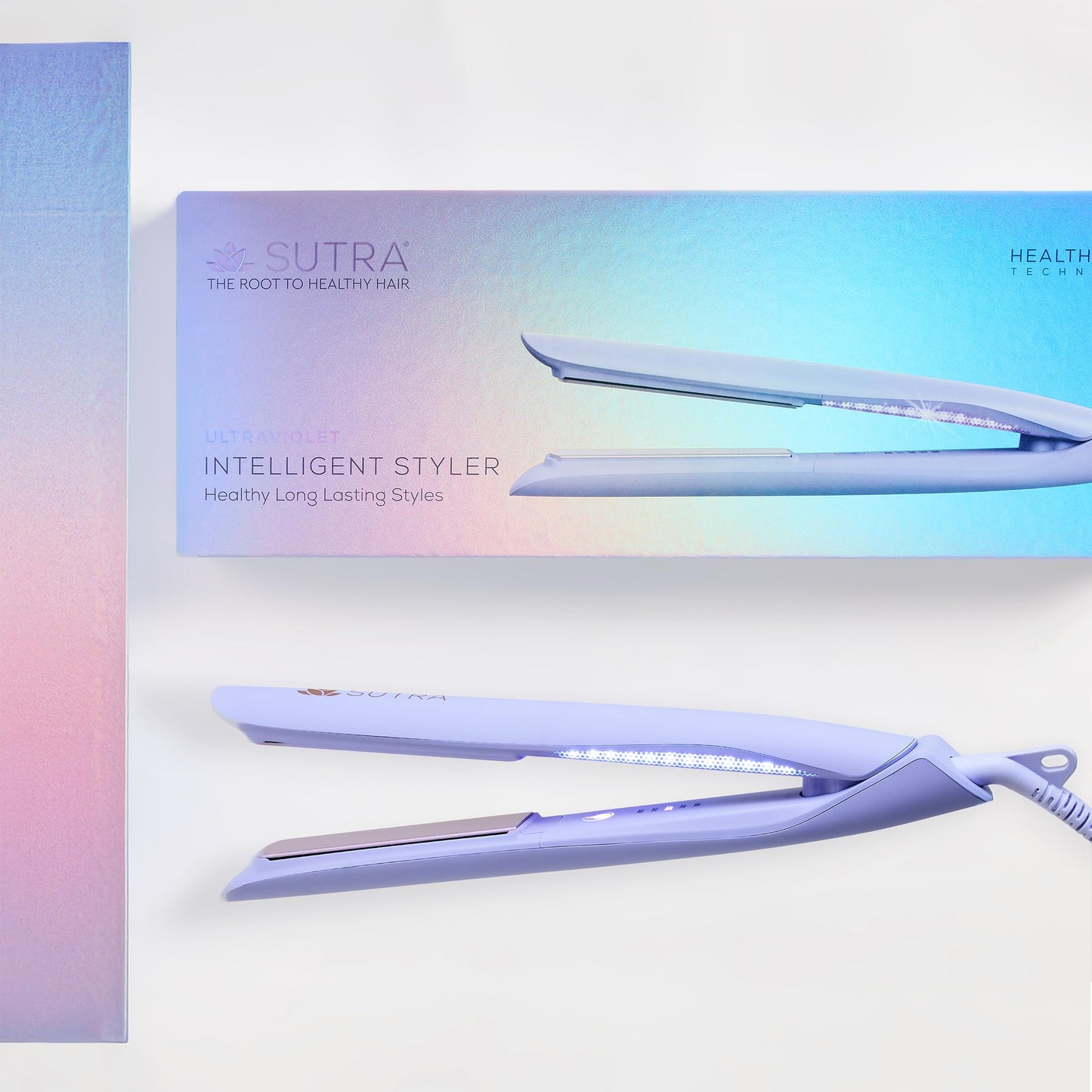 SUTRA Ultra Violet Intelligent Styler | Ceramic Floating Plates with Healthy Heat™ Technology, Intelligent Temperature Sensors, Dual Voltage Hair Straightener & Curler | Smooth, Frizz-Free Shine