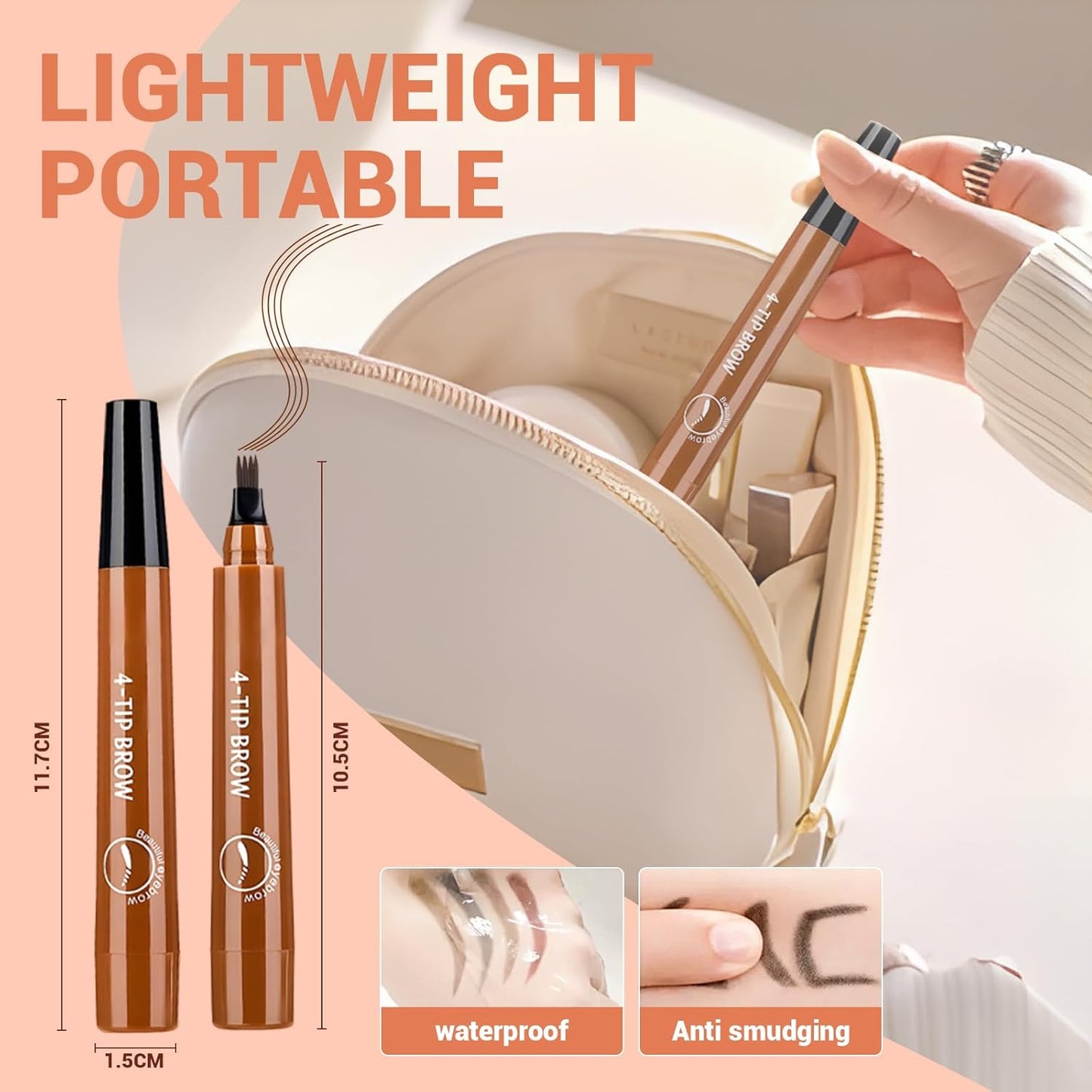Microblading Eyebrow Pencil - 2026 Upgraded Contouring Tool with Micro-Fork Tip | Premium 3D Waterproof, Dark Brown