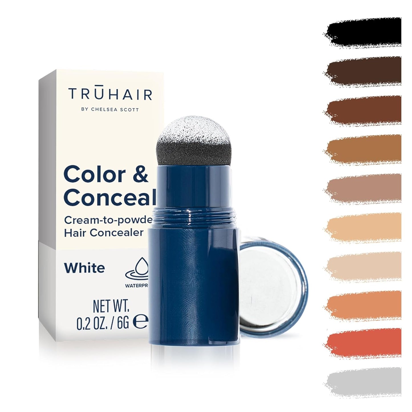 TRUHAIR Color & Conceal Waterproof Root Touch Up - Gray Coverage & Hairline Filling | Auburn Shade