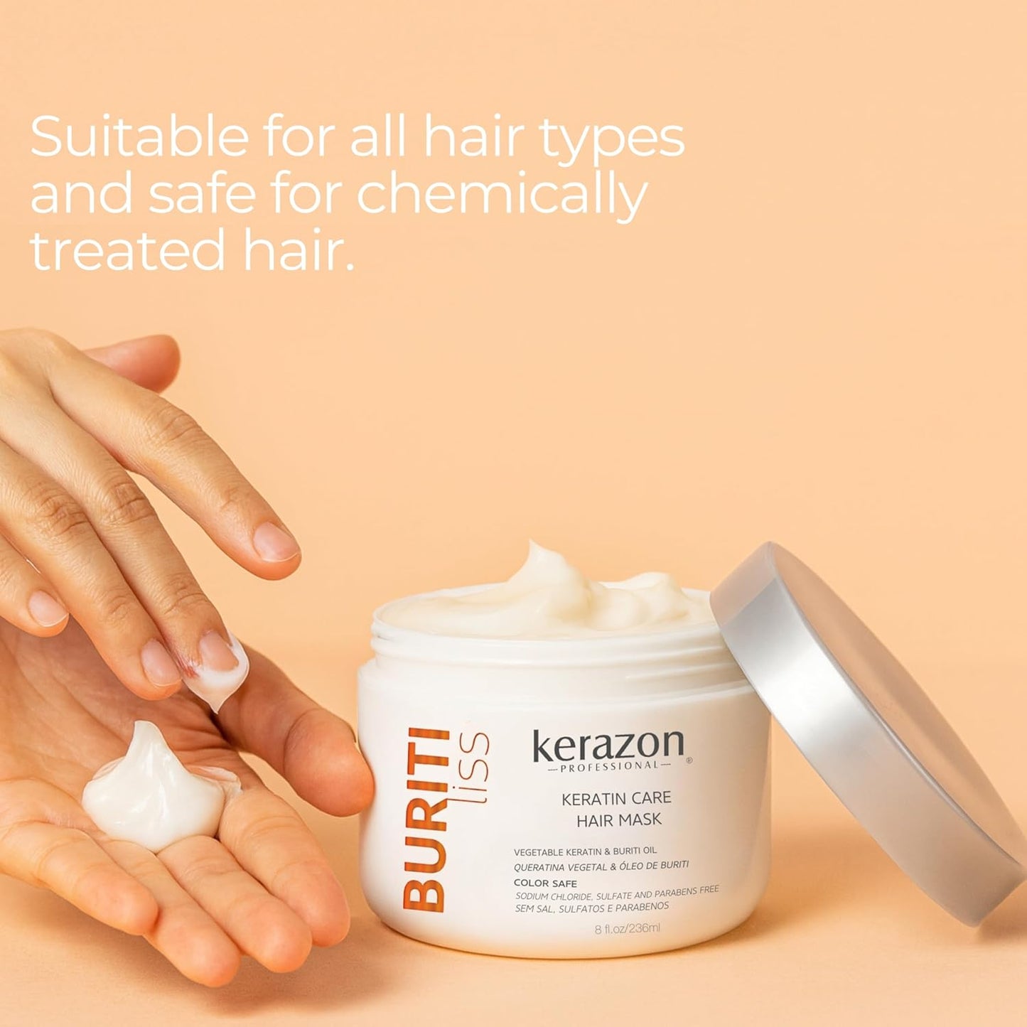 Kerazon Professional Hair Mask - Anti-Frizz Keratin Treatment for Deep Hydration | Moisturizing Care for Dry, Damaged Hair