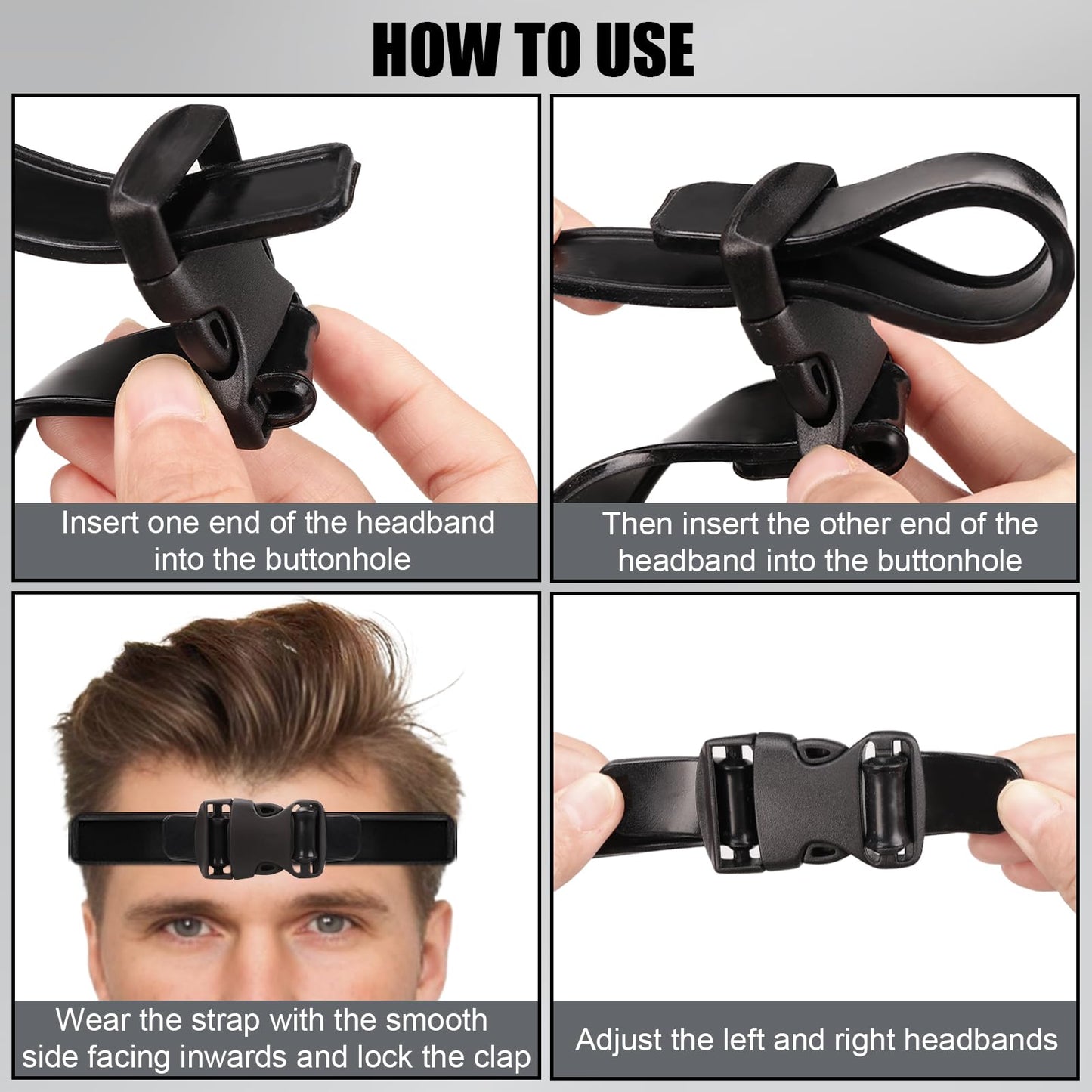 FOWSRHRG Fade Hair Trimming Guide for Men Haircut, Adjustable Silicone Curved Haircut Band, Curved Positioning Comb and Flat Top Comb for Home DIY Haircuts, Self Haircut Kit Guide Salon Styling Tools