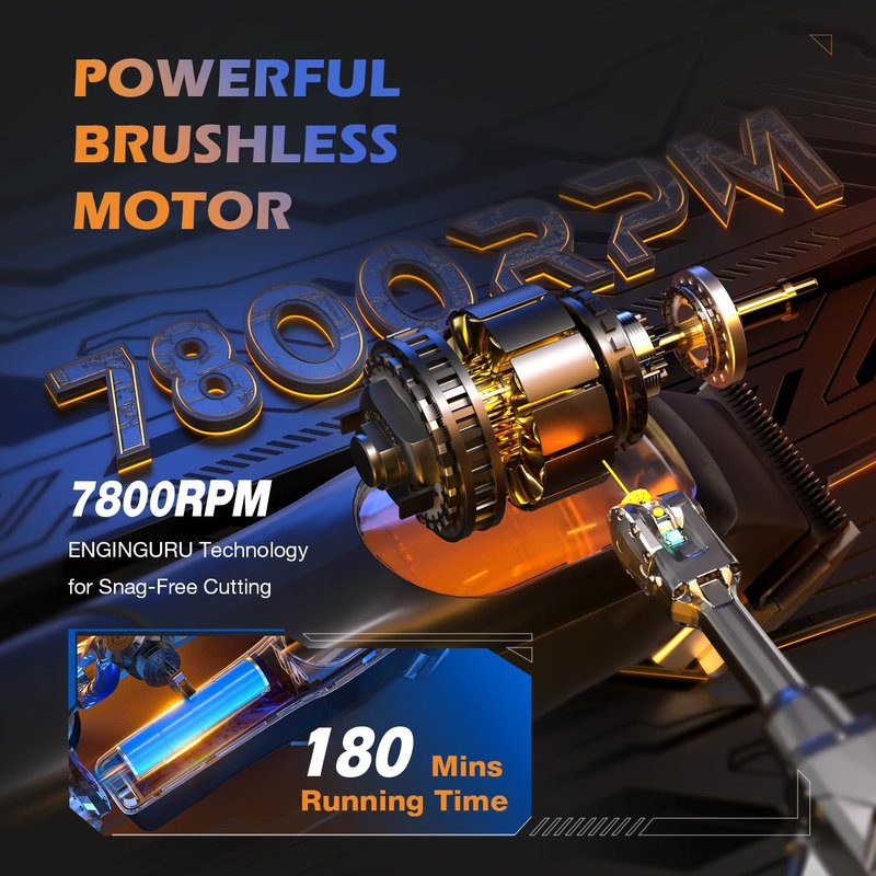 Hair Clippers Professional for Men- High Torque Brushless Motor with Diamond-Like Carbon Coating Ceramic Blade, Mens Cordless Hair Clippers Set for Barbers with Charging Base