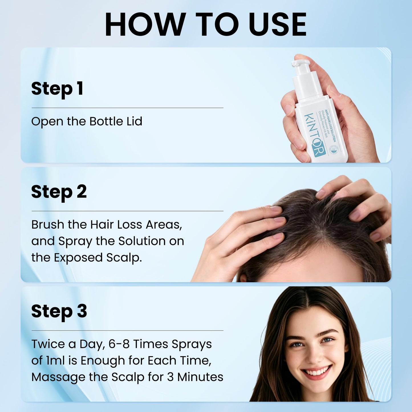 KINTOR KX-826 DHT Blocker for Men & Women Hair Growth,Hair Growth Products Spray 60ml Pro (Green-1PCS)