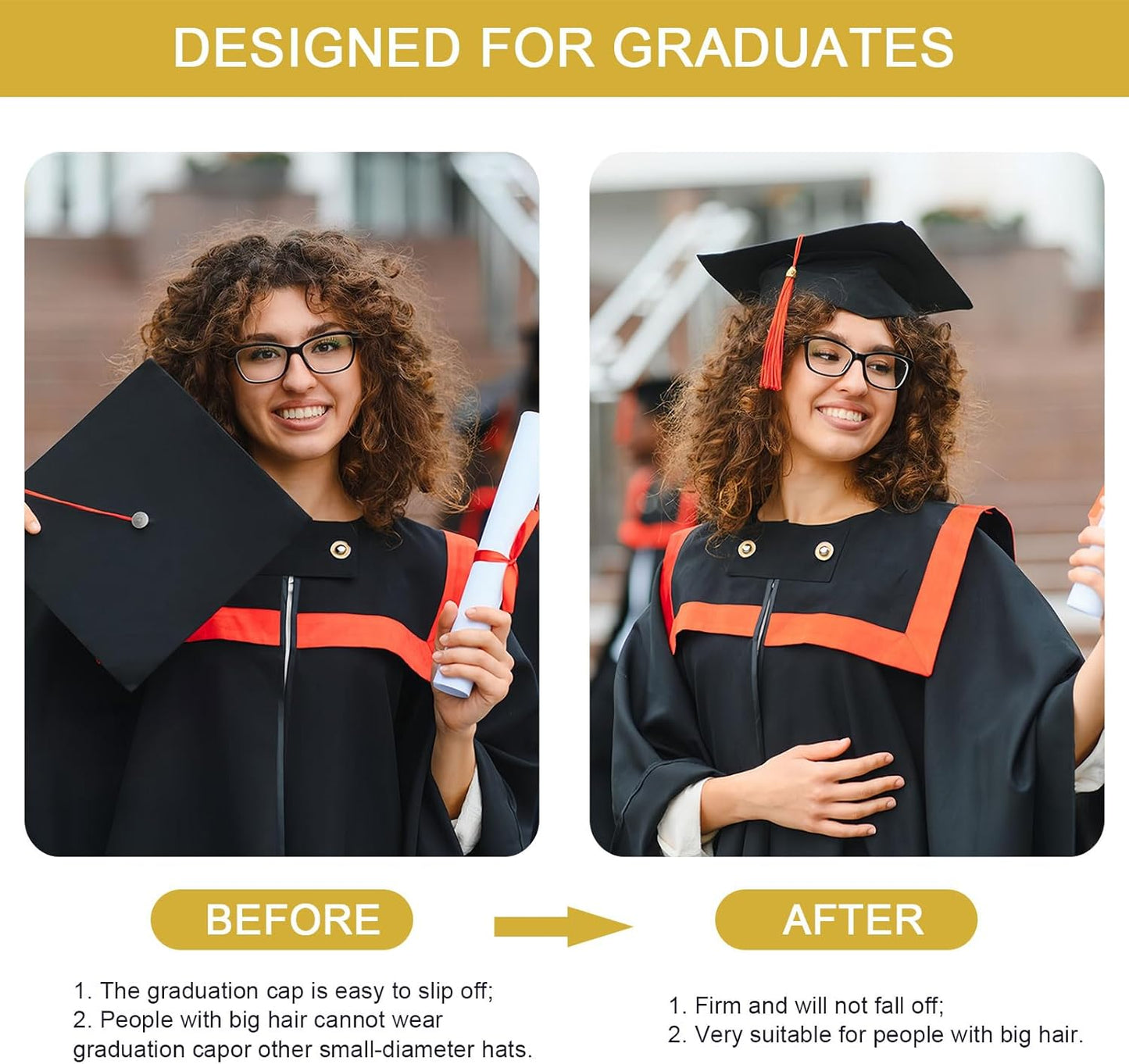Graduation Cap Headband Insert - Comfortable Fit for Caps | Perfect for Graduates