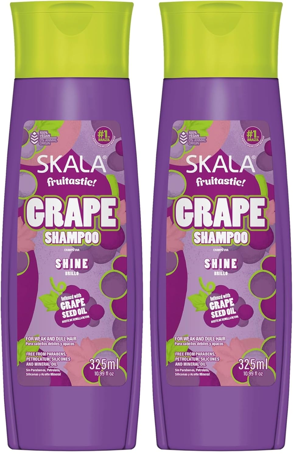 Grape Shampoo for Shine & Hydration - Strengthens Weak, Dull Hair | 10.99 fl oz