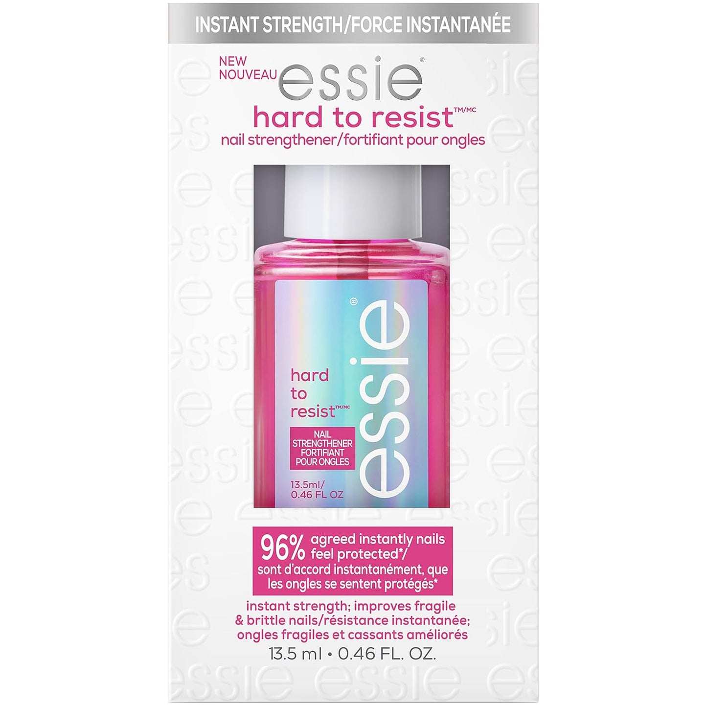 Essie Nail Strengthener - 8-Free Vegan Formula for Healthy Nails | Pink Tint, 0.46 Fl Oz