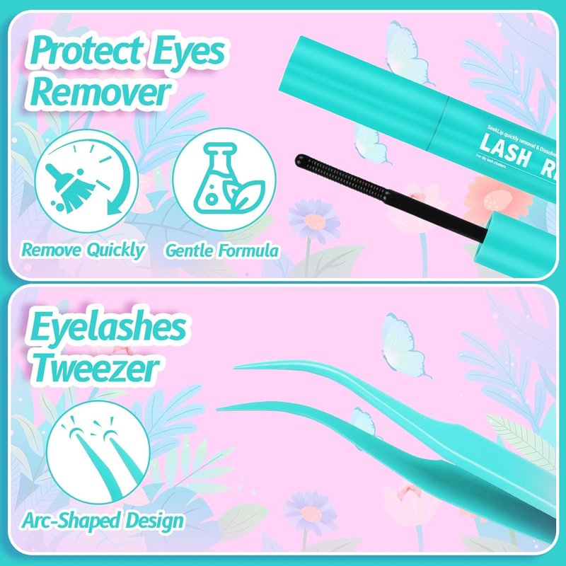 Manga Lash Clusters Kit - 8-16mm C Curl Natural Wispy Eyelashes | 108pcs Individual Lashes with Bond, Seal Remover & Tweezers