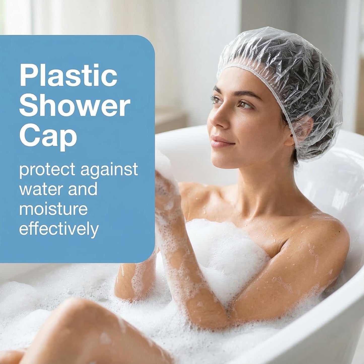 **Disposable Shower Caps - Thickened Waterproof Hair Caps for Deep Conditioning | Large Size for Long Hair**