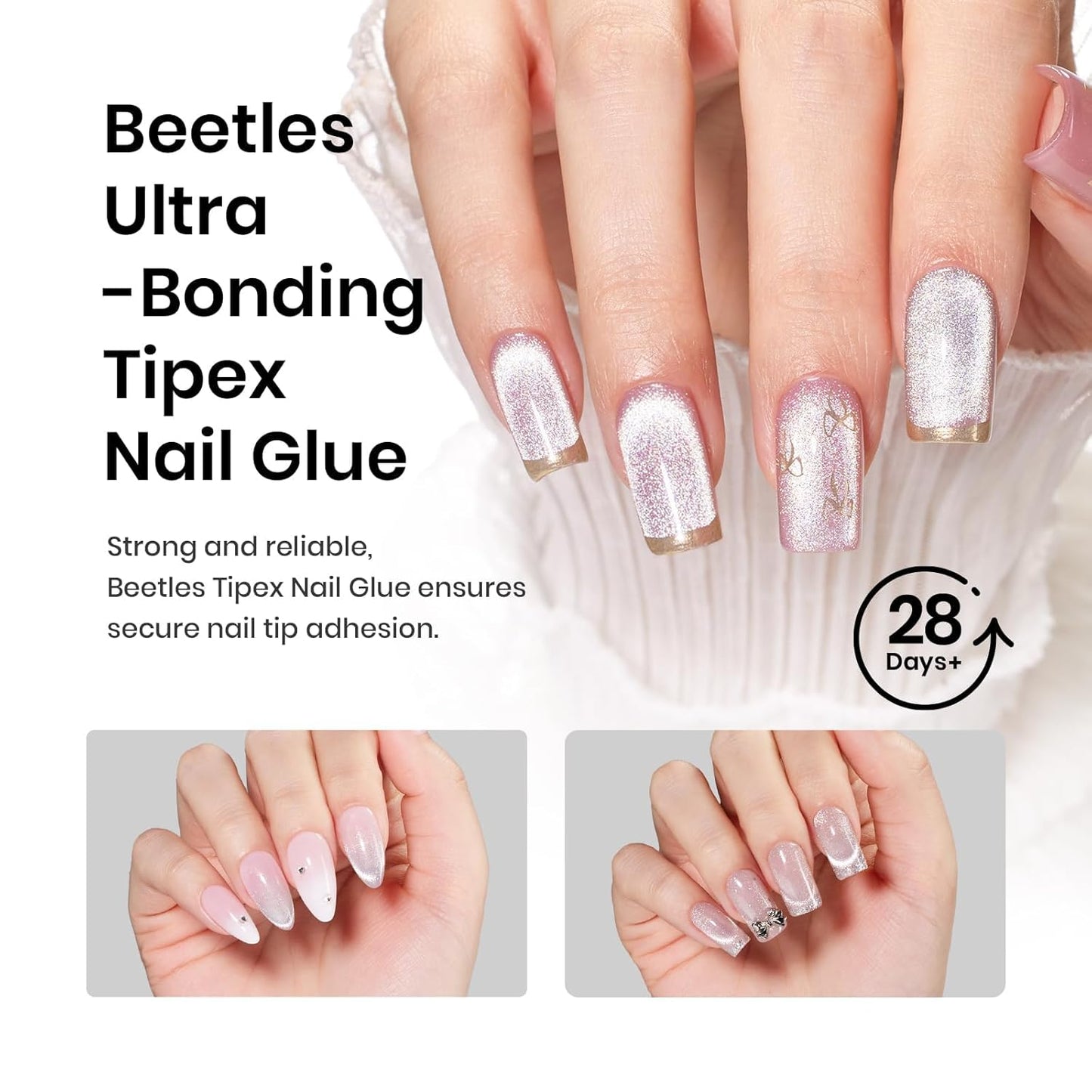 Beetles Nail Glue Gel - Super Strong Hands-Free Adhesive for Tipex Instant Apex Nail Tips | 2 Pcs, 20g