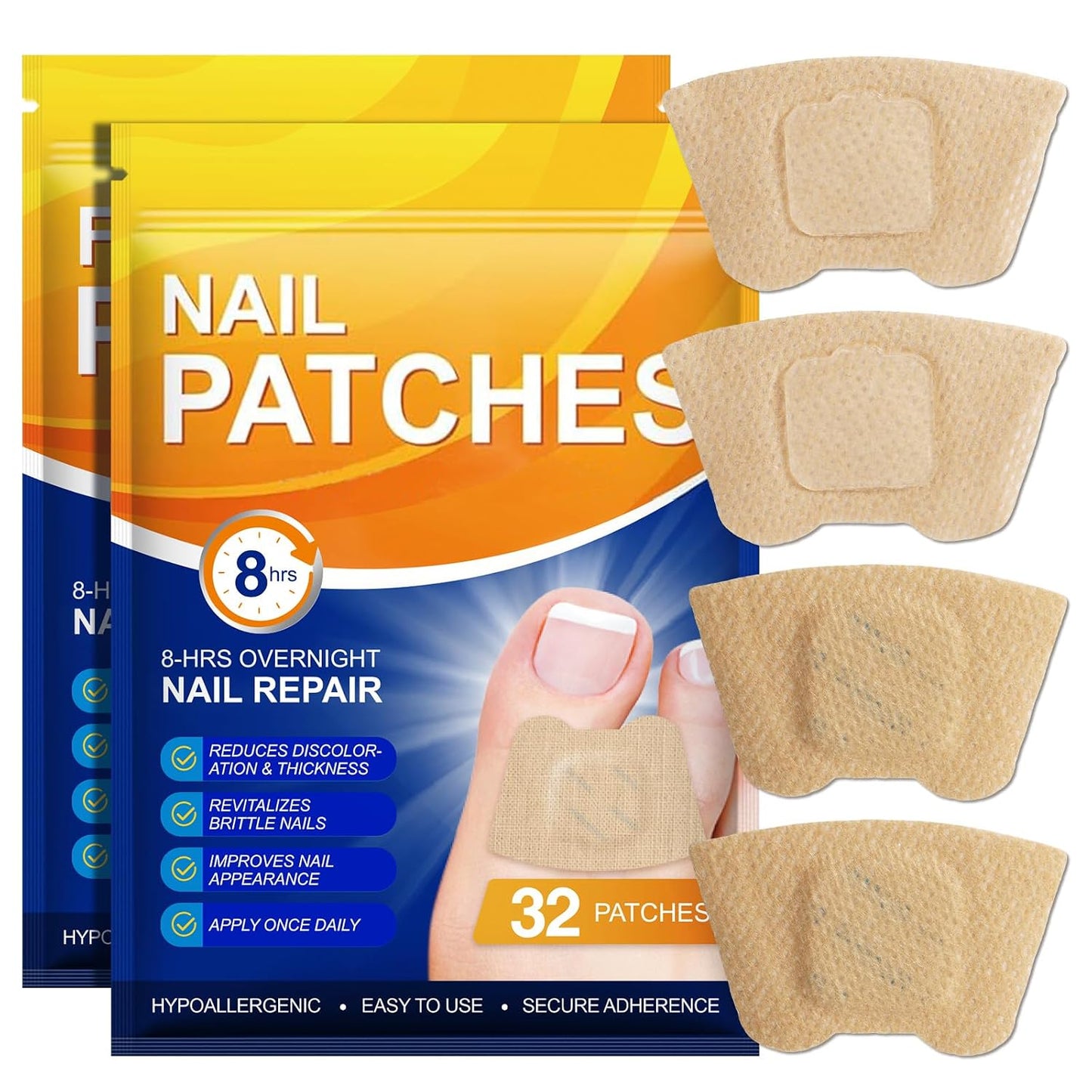 Toenail Care Patches - Overnight Treatment for Dry & Damaged Nails | 2 Pack, Easy Application