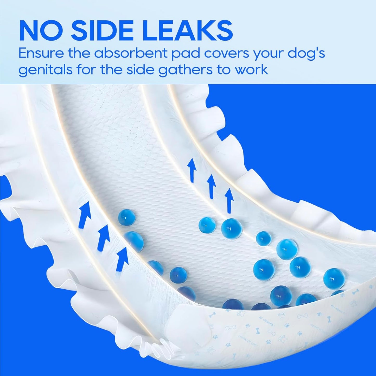 All-Absorb Male Dog Wraps - 50 Count, Small Size | Leak-Proof & Comfortable