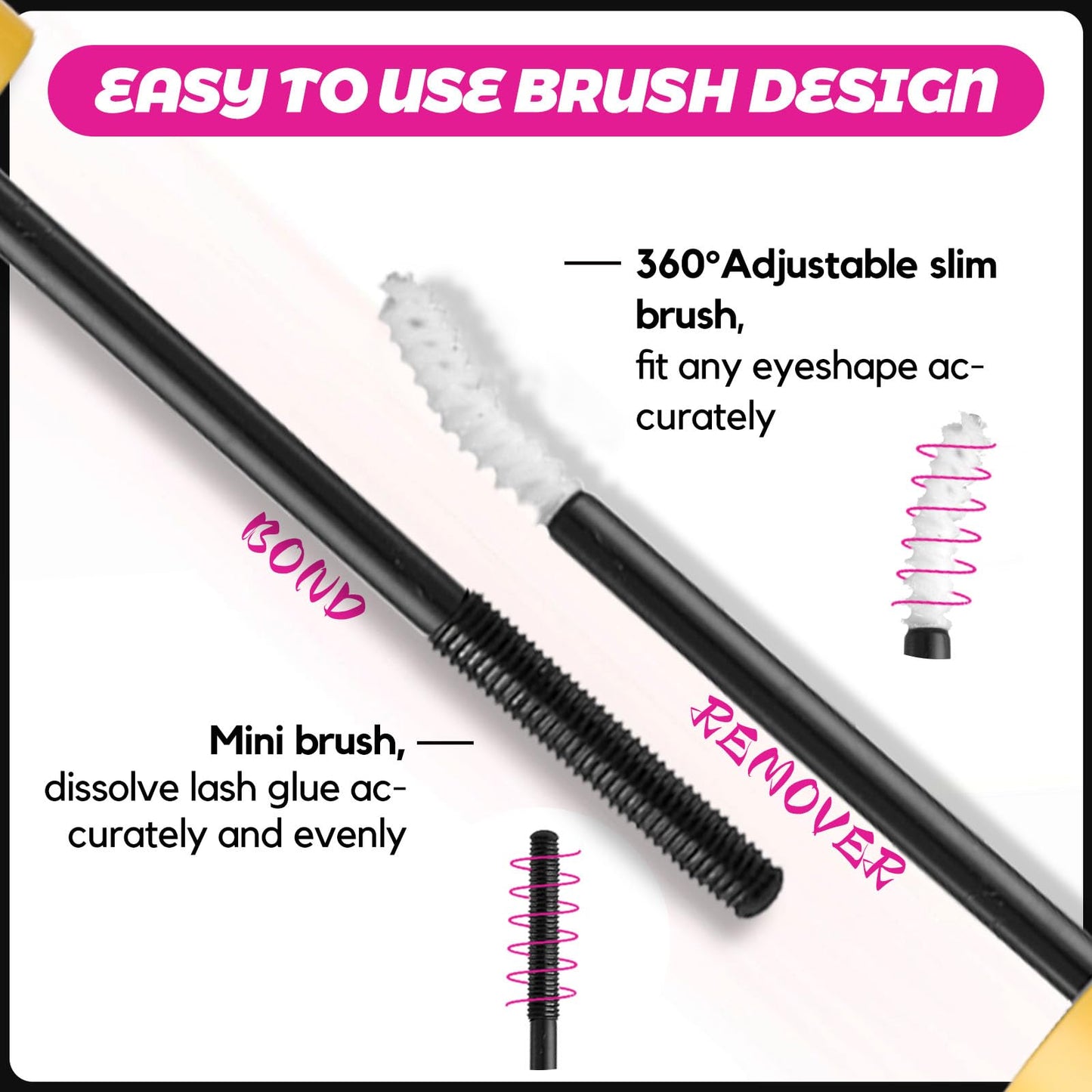 GAQQI Lash Bond and Remover, Lash Cluster Glue Waterproof Strong Hold for 72H+, White Eyelash Glue for DIY Eyelash Extensions, Long-Lasting & Gentle Formula, 10ml