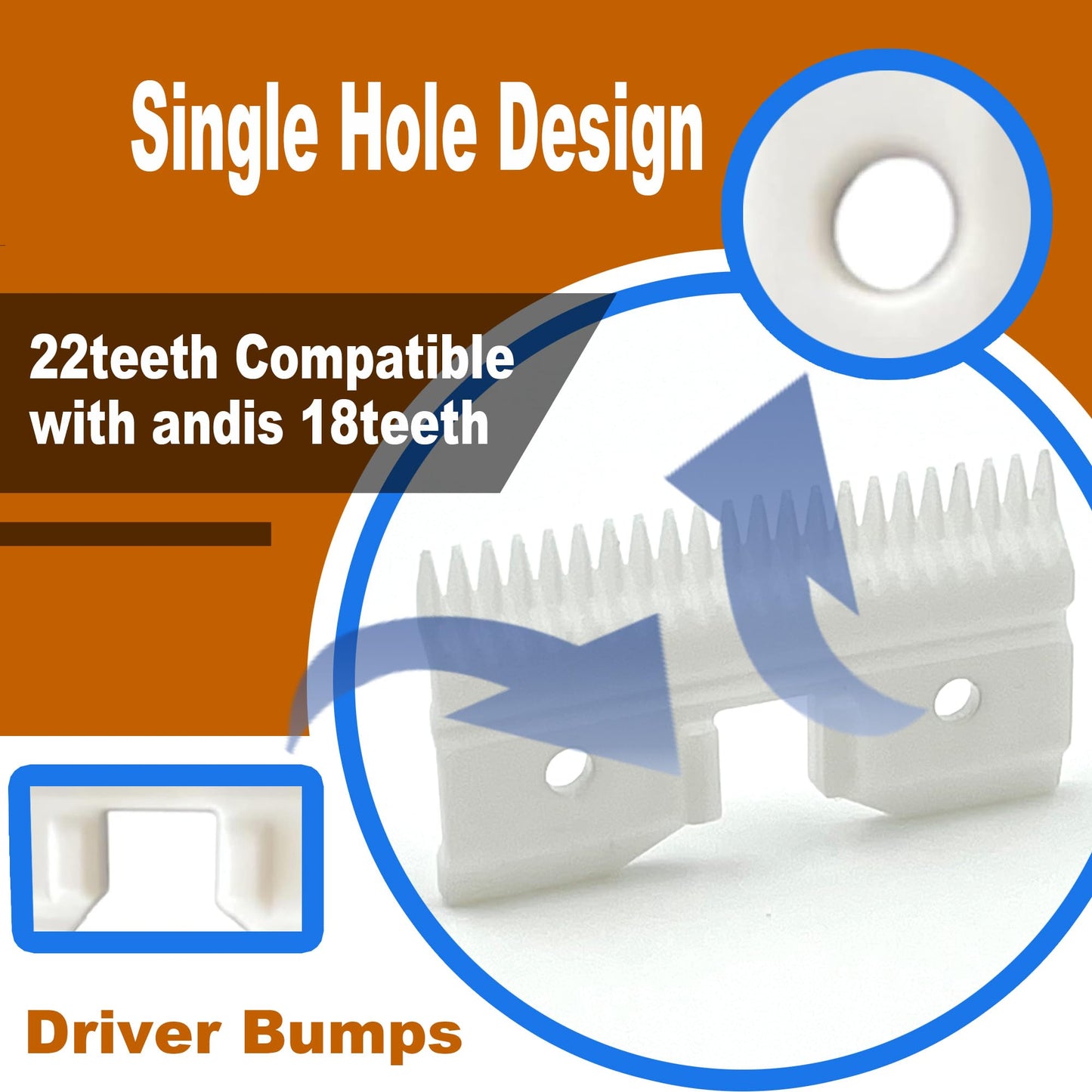 OwnLifeYF 3PCS Ceramic Coarse Pet Replacement Blade Cutter Compatible with Andis 64440, Compatible with Oster A5, Compatible with Walh KM Series Clippers, Fit for Tutuosto Blade, 22 Teeth