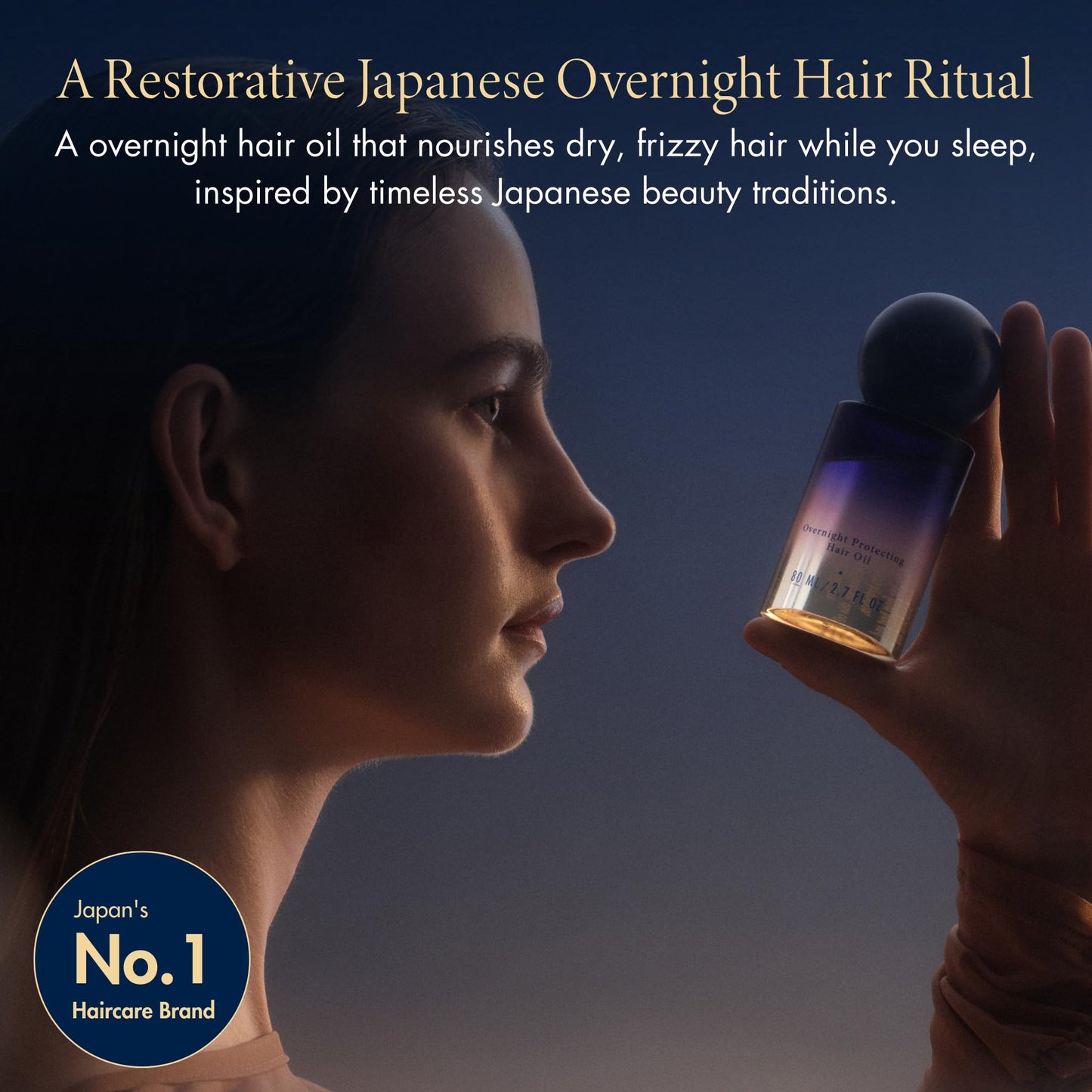 YOLU Hair Oil Frizz Control - Heat Protectant Hair Serum - Japanese Overnight Treatment for Damaged Dry Hair - Silicone Free Damage Repair - 2.7 fl oz