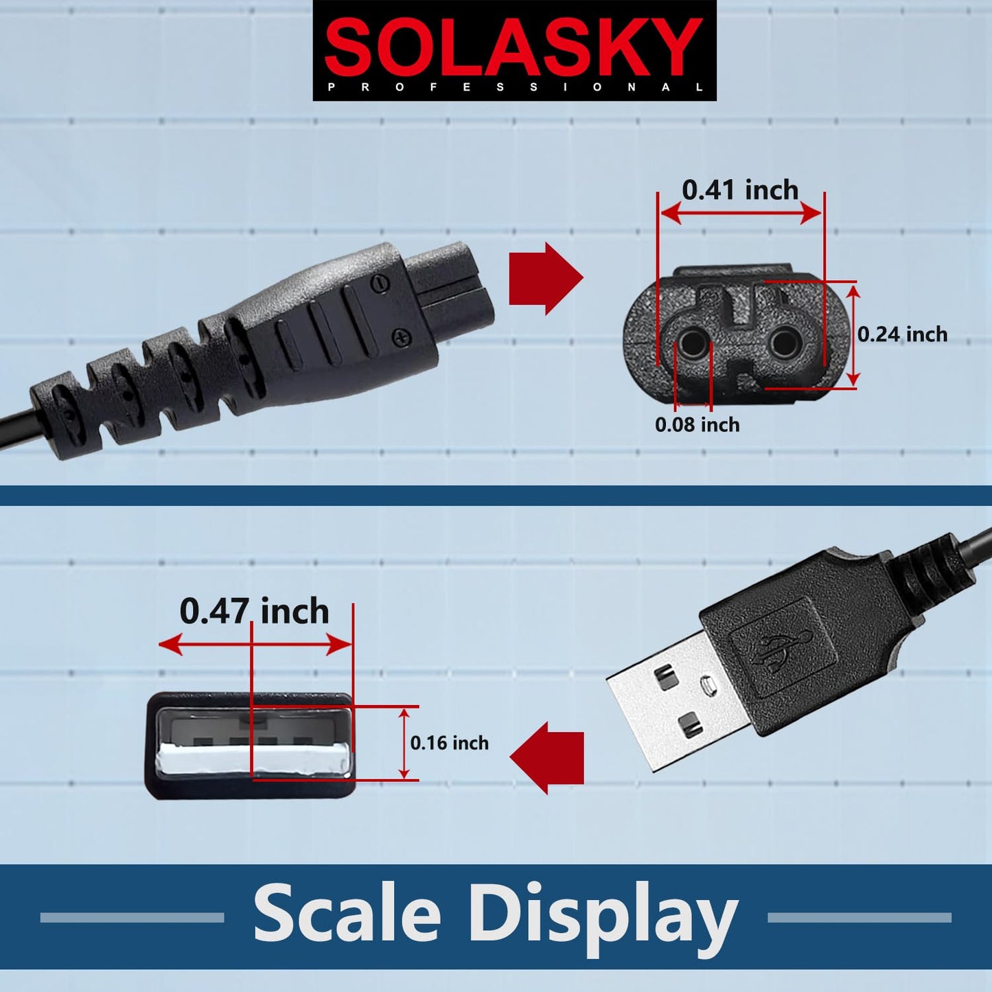 SOLASKY USB Charger Cord Compatible with Remington Shaver Clipper Charger USB Cable Power Cord for Remington XR7000 HC4250
