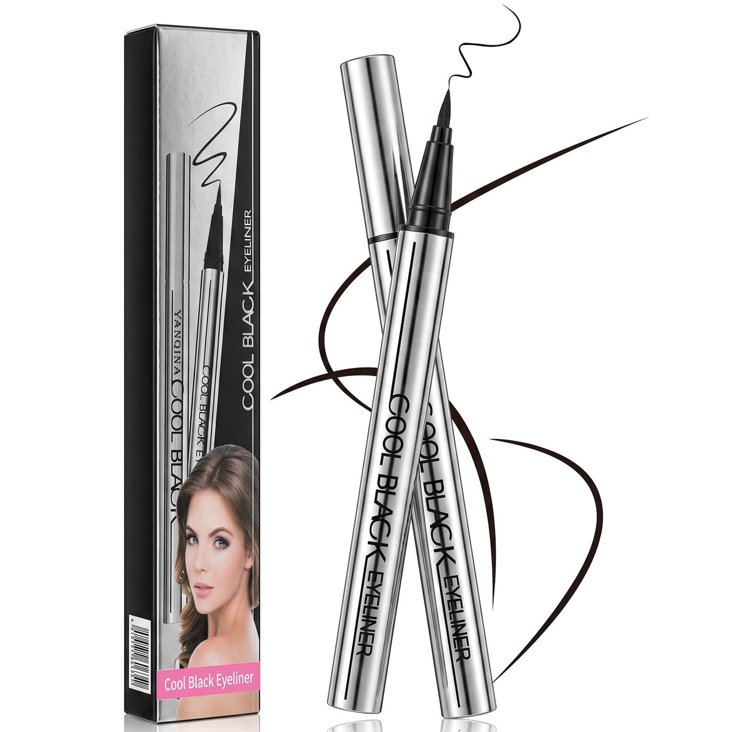 retigazo 2pcs Long-Lasting Eyeliner, Waterproof & Sweatproof, 24-Hour Smooth Application, Ultra-Creamy Silky Texture, Lightweight Liquid Eyeliner