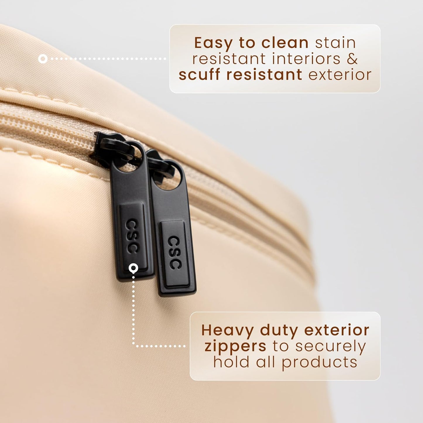 Clean Towels XL Travel Cosmetic Makeup Bag - Portable Water-Resistant Organizer with Dividers | Large Capacity