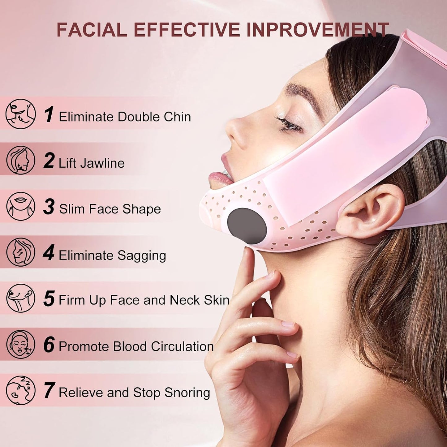 V-Shaped Soft Silicone Chin Strap Face Mask - Comfortable Fit for Enhanced Support