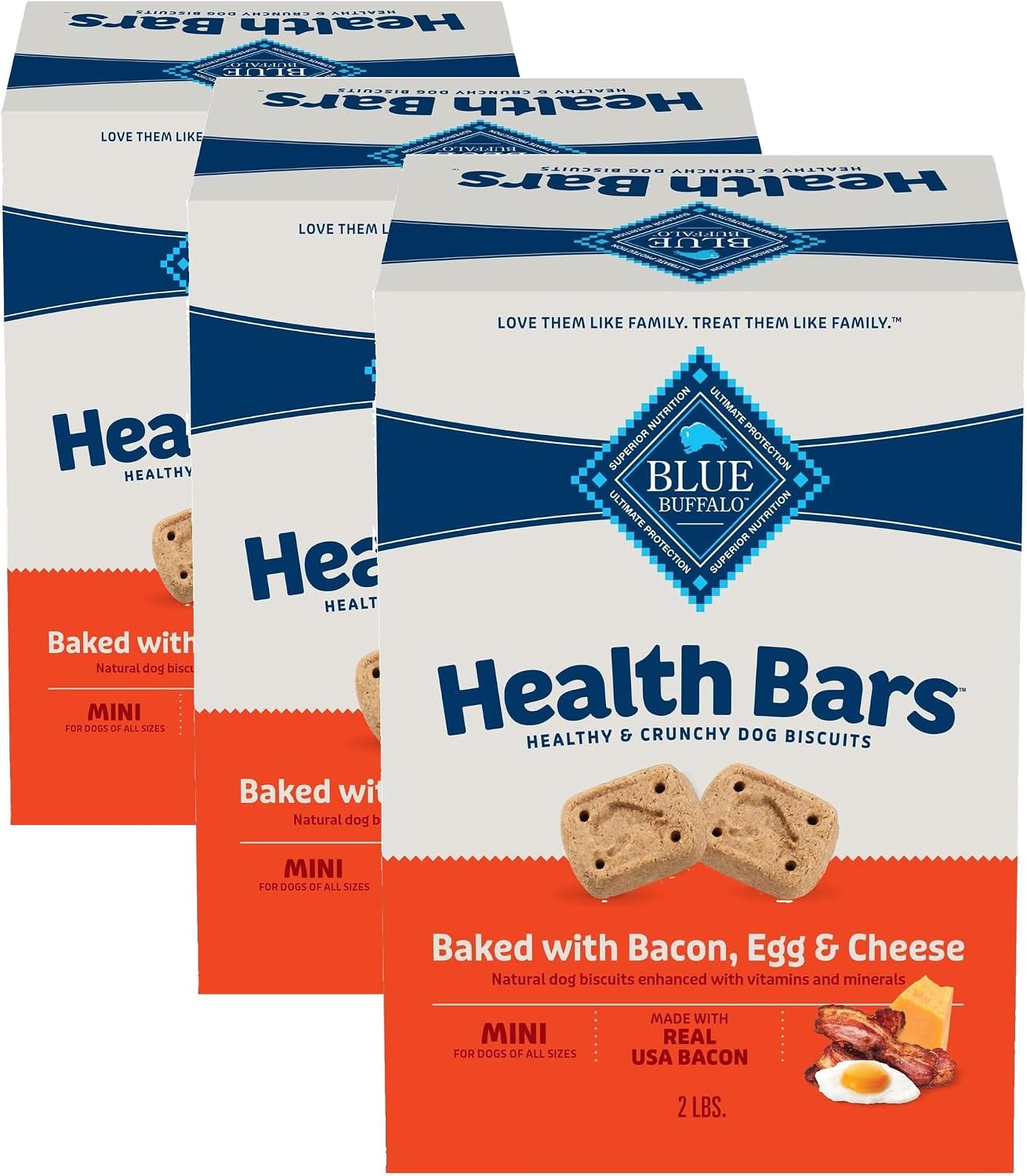 Blue Buffalo Dog Treats - Pumpkin & Cinnamon Crunchy Health Bars | Oven-Baked, Natural Ingredients, 16 oz.