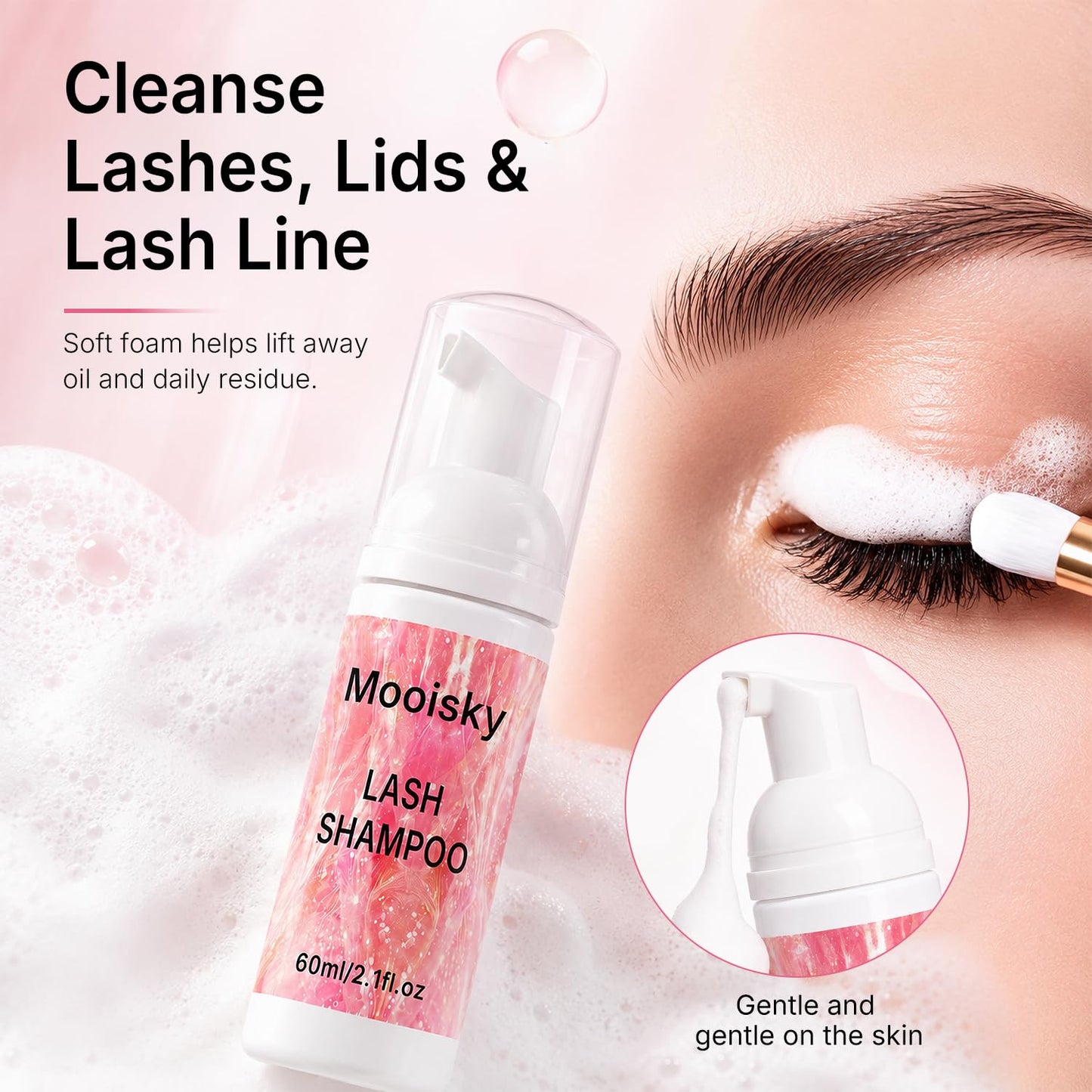 Major Dijit Lash Makeup Cleansing Foam, Foaming Face Wash, 5 fl oz, Paraben-free, Sulfate-free, Unscented, for All Skin Types