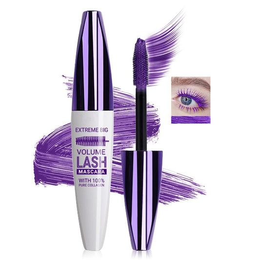 LZXLUKGIR Purple Mascara for Eyelashes,5D Colored Mascara Volume and Length Waterproof,Natural Curling for Women Eye Makeup